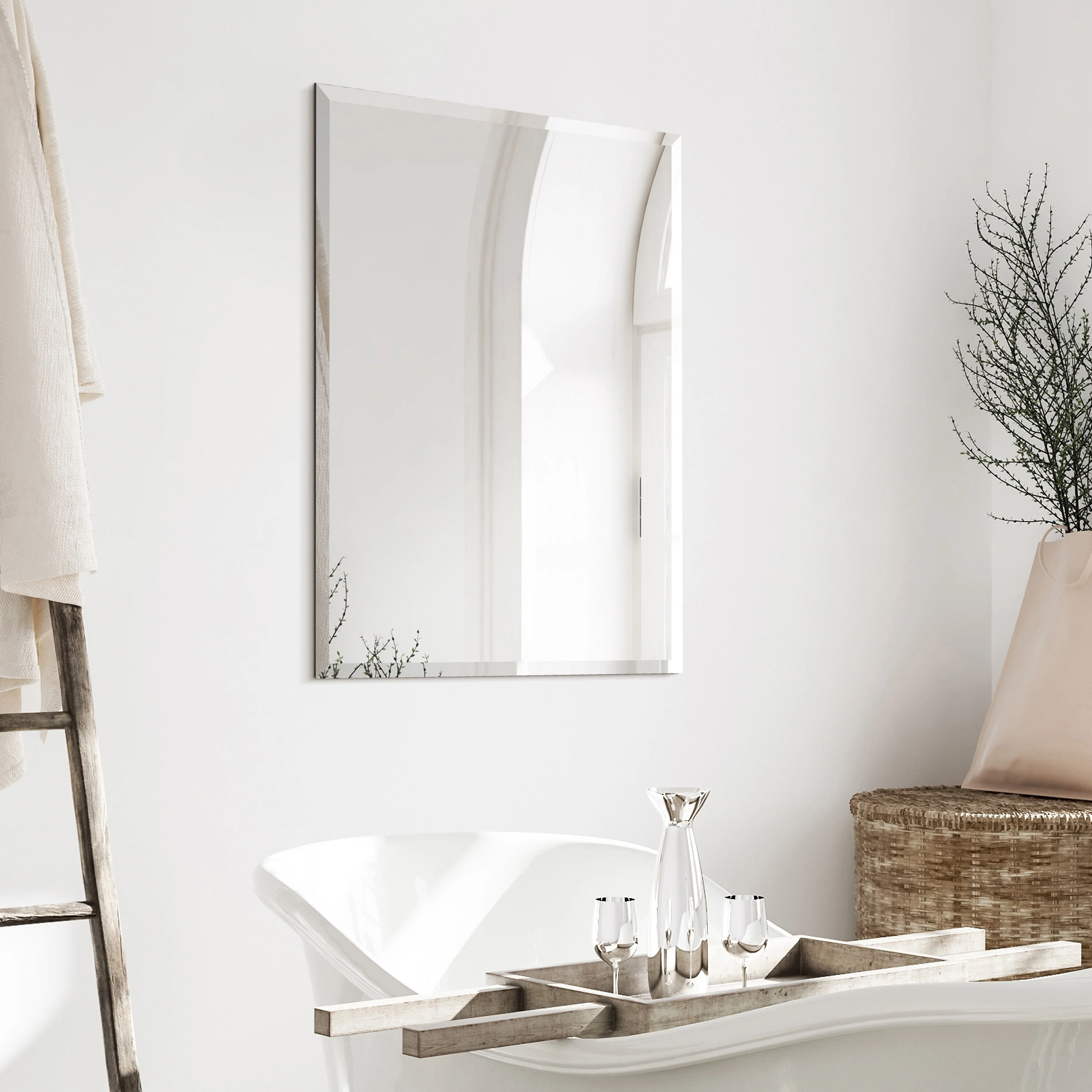 Frameless Beveled Prism Wall Mirror, Clear Square or Rectangular Decorative Mirror for Bathroom, Bedroom and Home Decor - Image 34