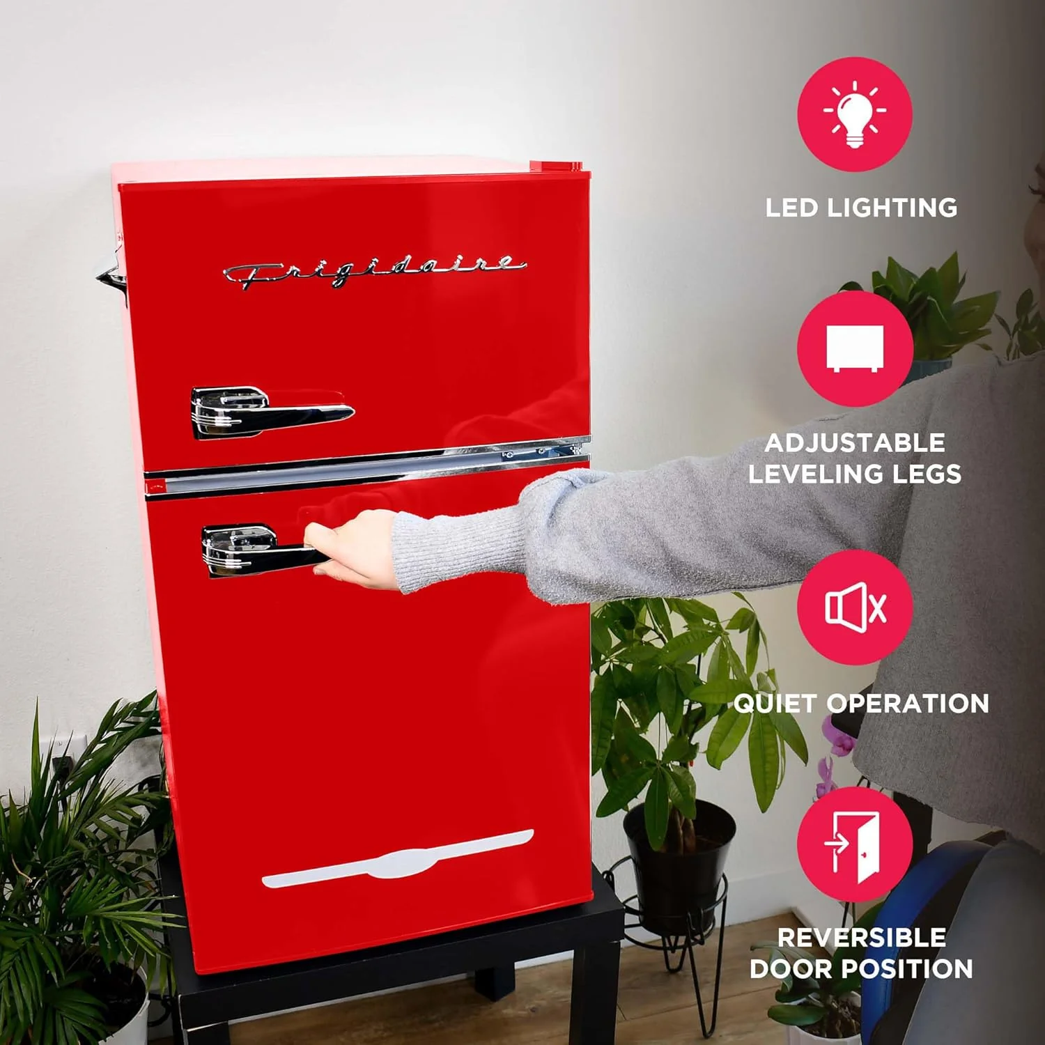Retro Mini Fridge with Freezer& Side Bottle Opener-Small 2 Door Refrigerator for Office Bar or College Dorm Room-3.1 Cu Ft 19 "D x 20.5" W x 33.5" H - Image 17