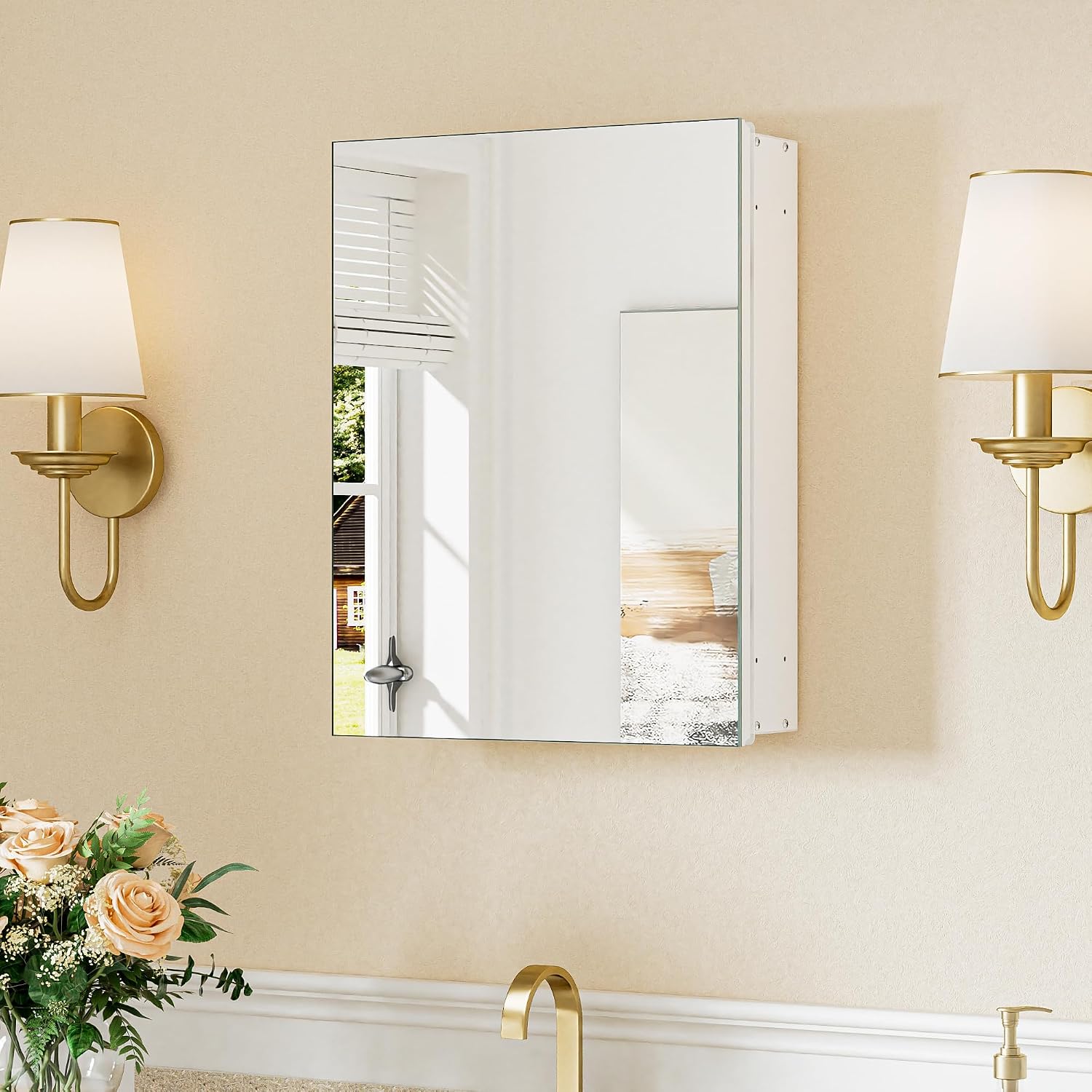 Black Medicine Cabinet with Mirror 20" x 26", Lightweight Aluminum - Image 13