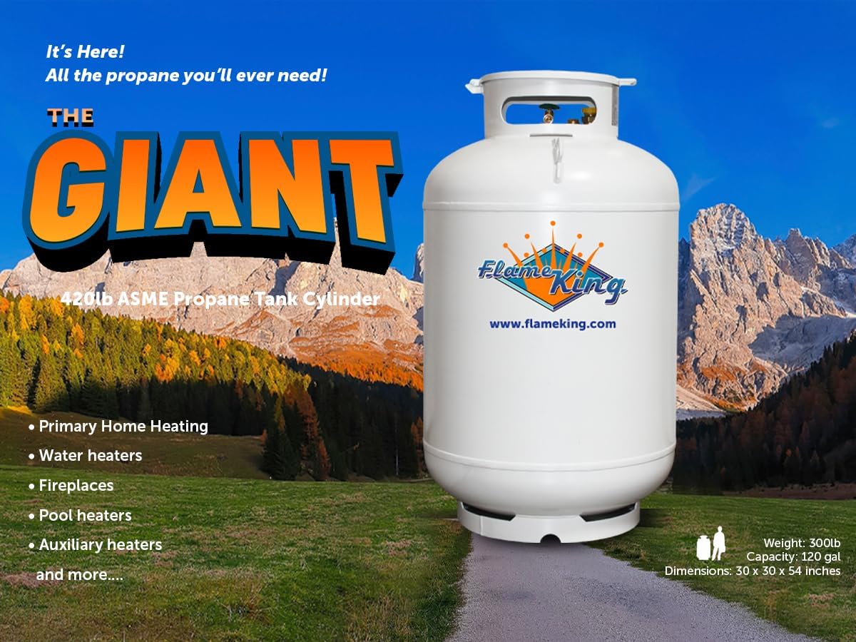 420-Lb. ASME Vertical Propane Tank, White - Image 2