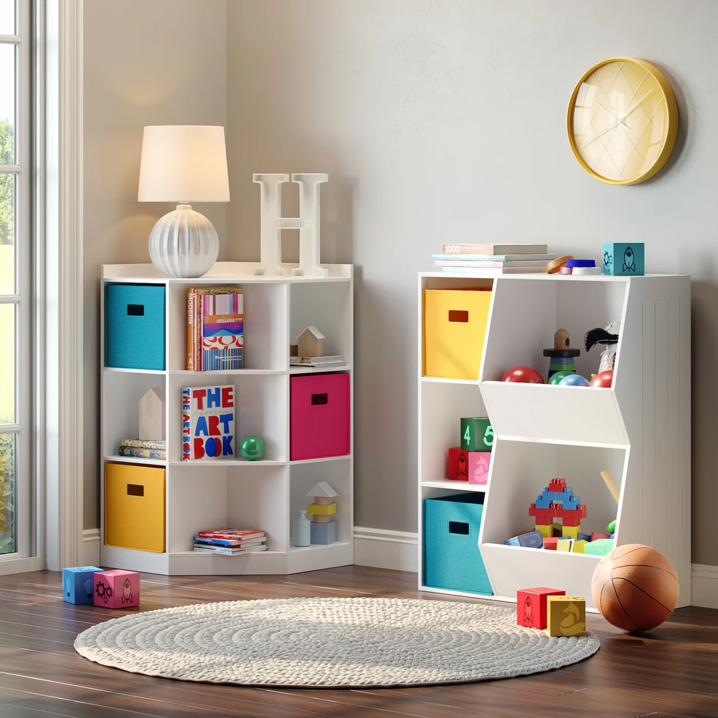 RiverRidge Kids Corner Playroom Cabinet with 6 Toy Storage Cubbies and 3 Shelves - White - Image 7