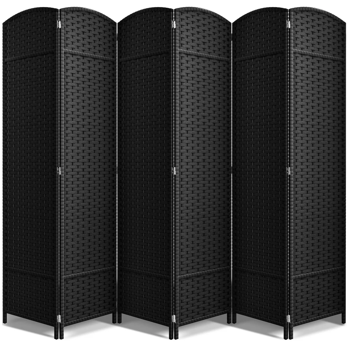 6 Panel Room Divider, 6ft Tall Extra Wide Folding Privacy Screen with Hand-Woven Mesh Panels - Image 8