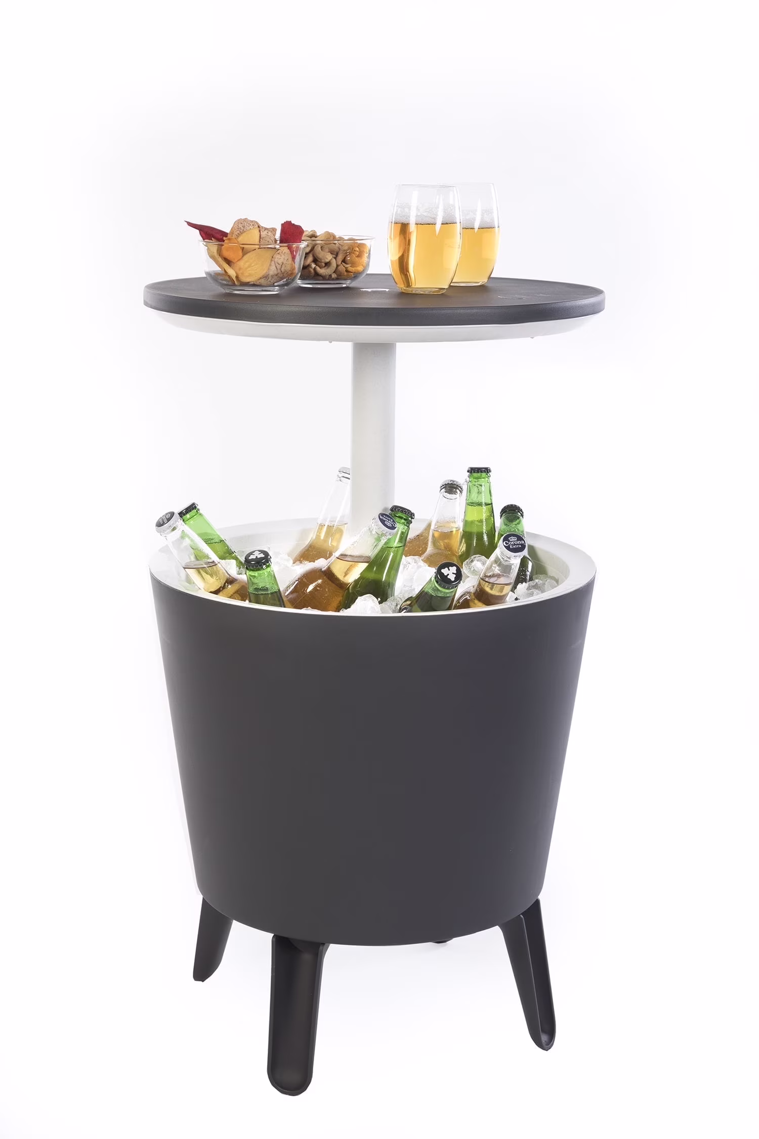 Keter Pacific 7.5 Gallon Cool Bar 2 in 1 Weather Resistant Side Table and Bar Durable Resin Outdoor Patio Beverage Cooler Table, Rattan Look Brown - Image 7