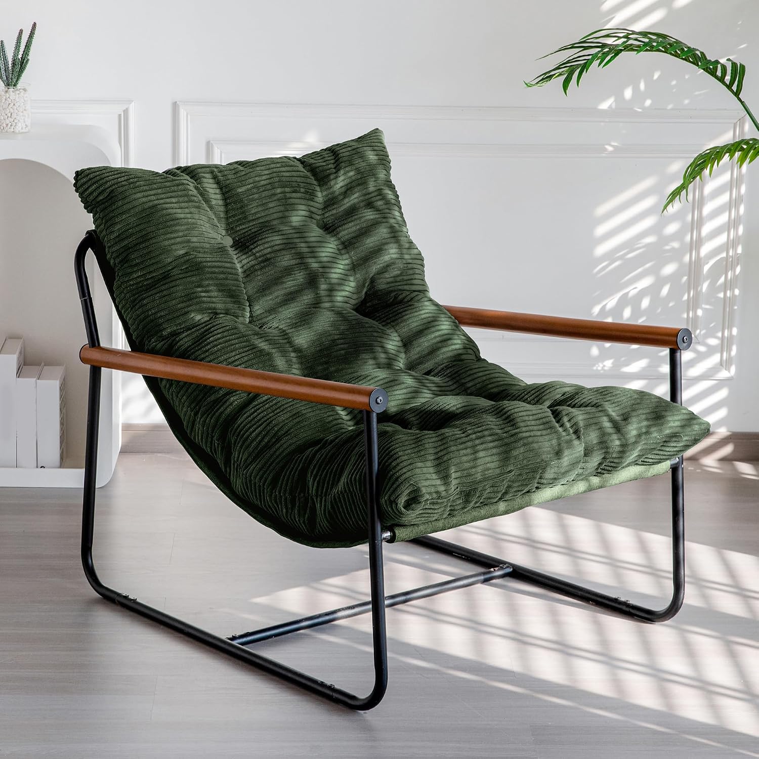 Modern Accent Chair, Comfy Living Room Chair with Metal Frame - Image 2