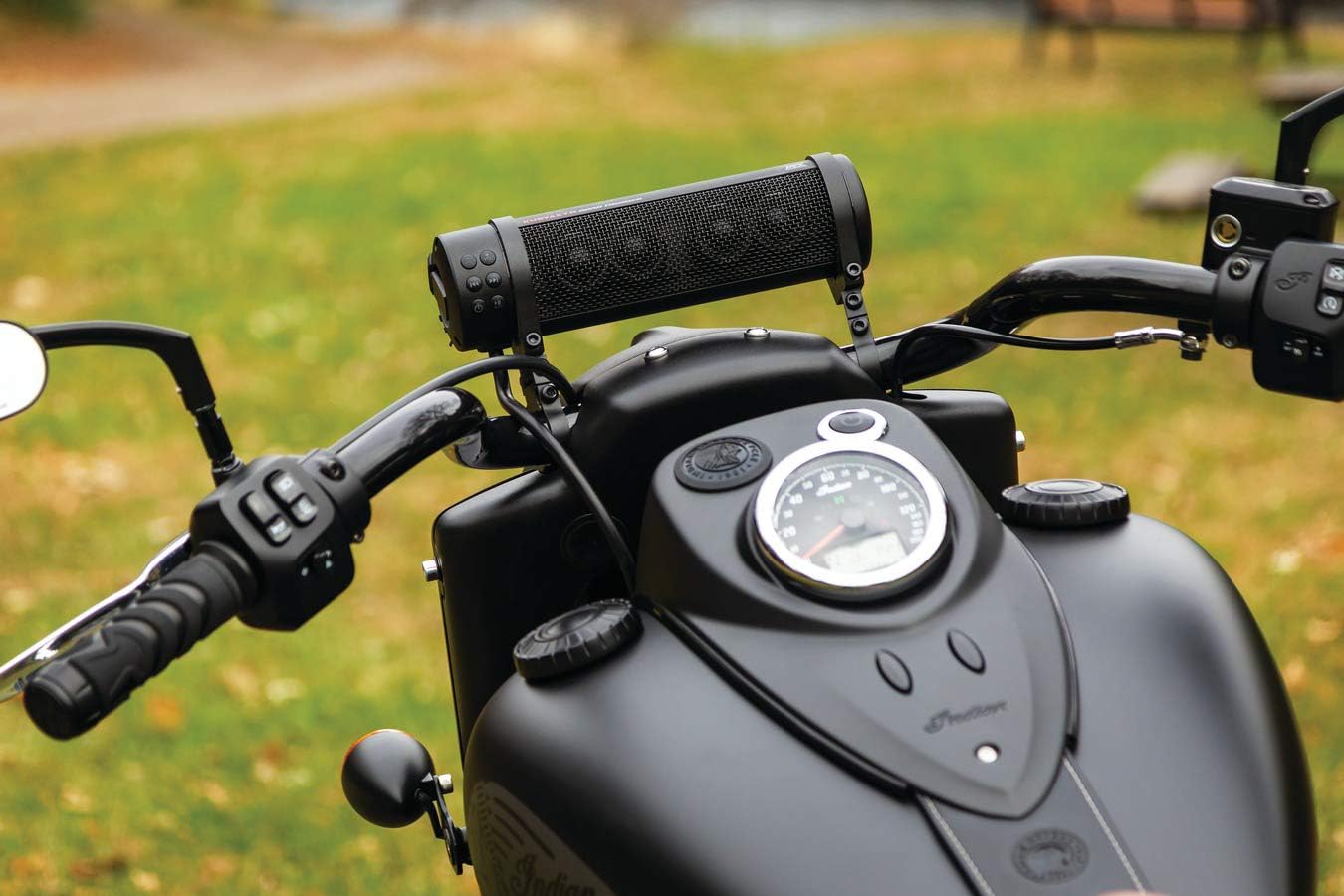 300W Waterproof Bluetooth Motorcycle Sound Bar – Handlebar Mount, Satin Black - Image 4