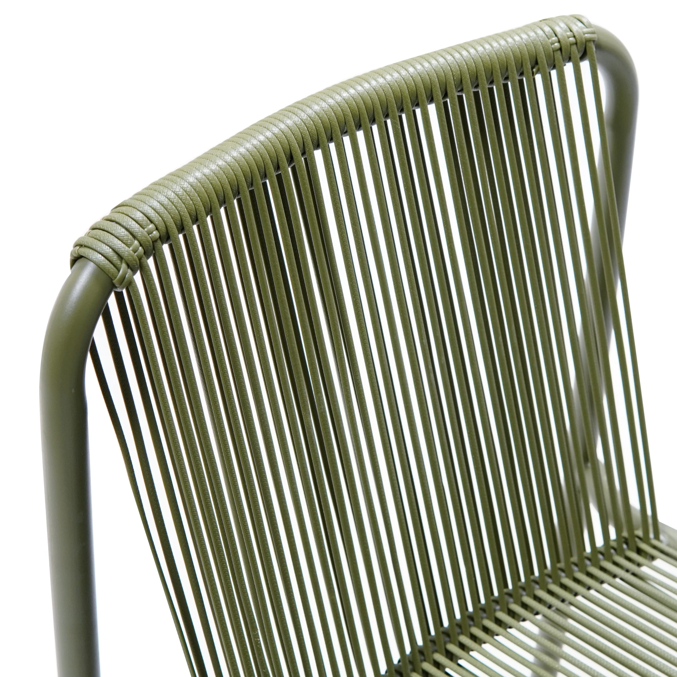 Christopher Knight Home Modern Rattan Patio Dining Chairs, Metal Frame, Green, Set of 2 - Image 12