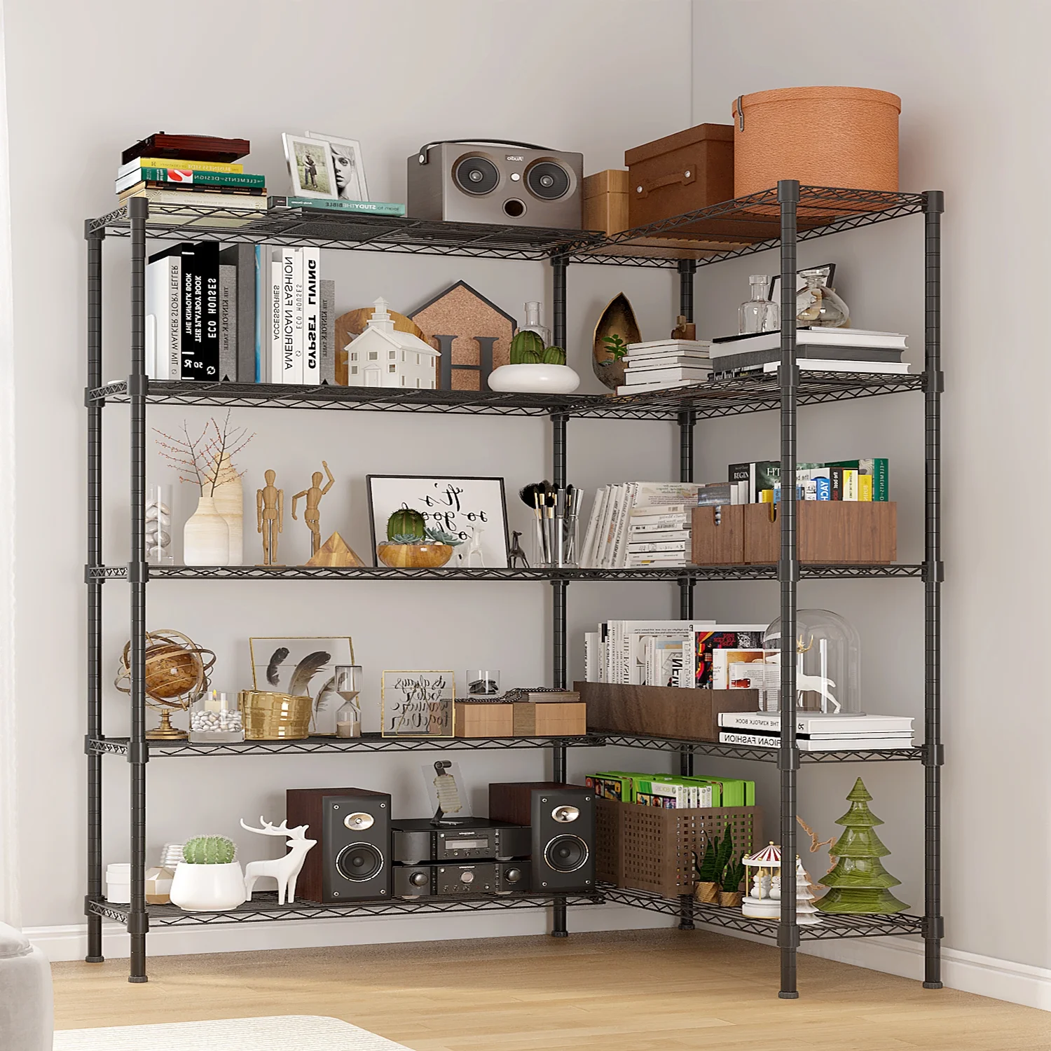 SamyoHome 58"W Storage Rack, Hevy Duty Garage Wire Shelving Chrome, Adjustable Metal Pantry Shelf for Garage Storage Organizer, 1500 lbs Capacity - Image 3