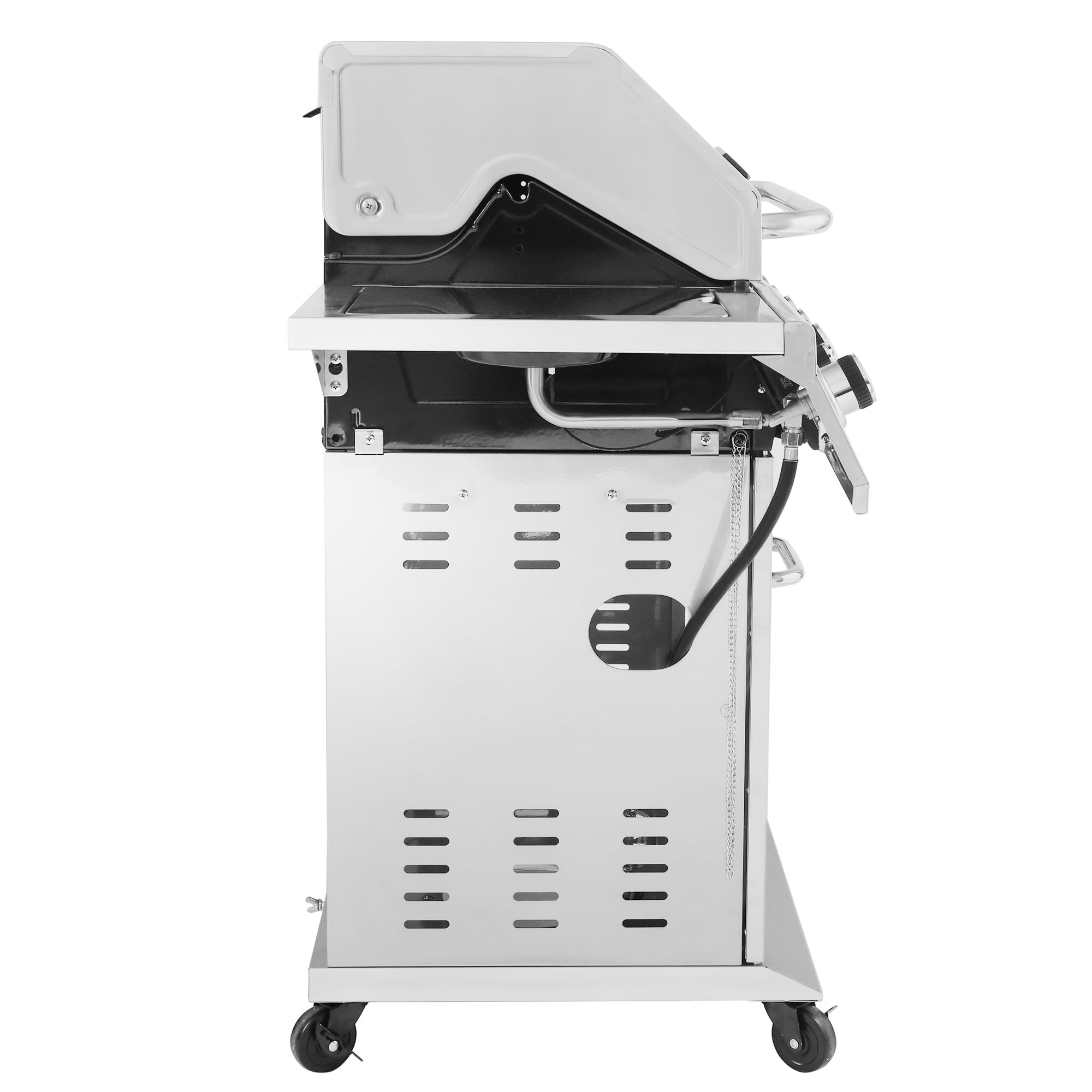 Stainless Steel 6-Burner Gas Grill – 74,000 BTU with Sear & Side Burner, Cabinet Style - Image 3