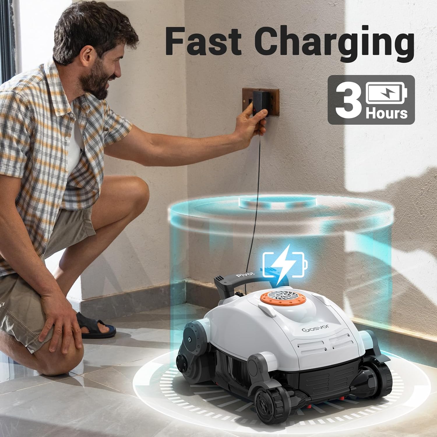 Cordless Robotic Pool Cleaner, Automatic Wall Climbing Pool Vacuum for Swimming Pool Cleaning - Image 13