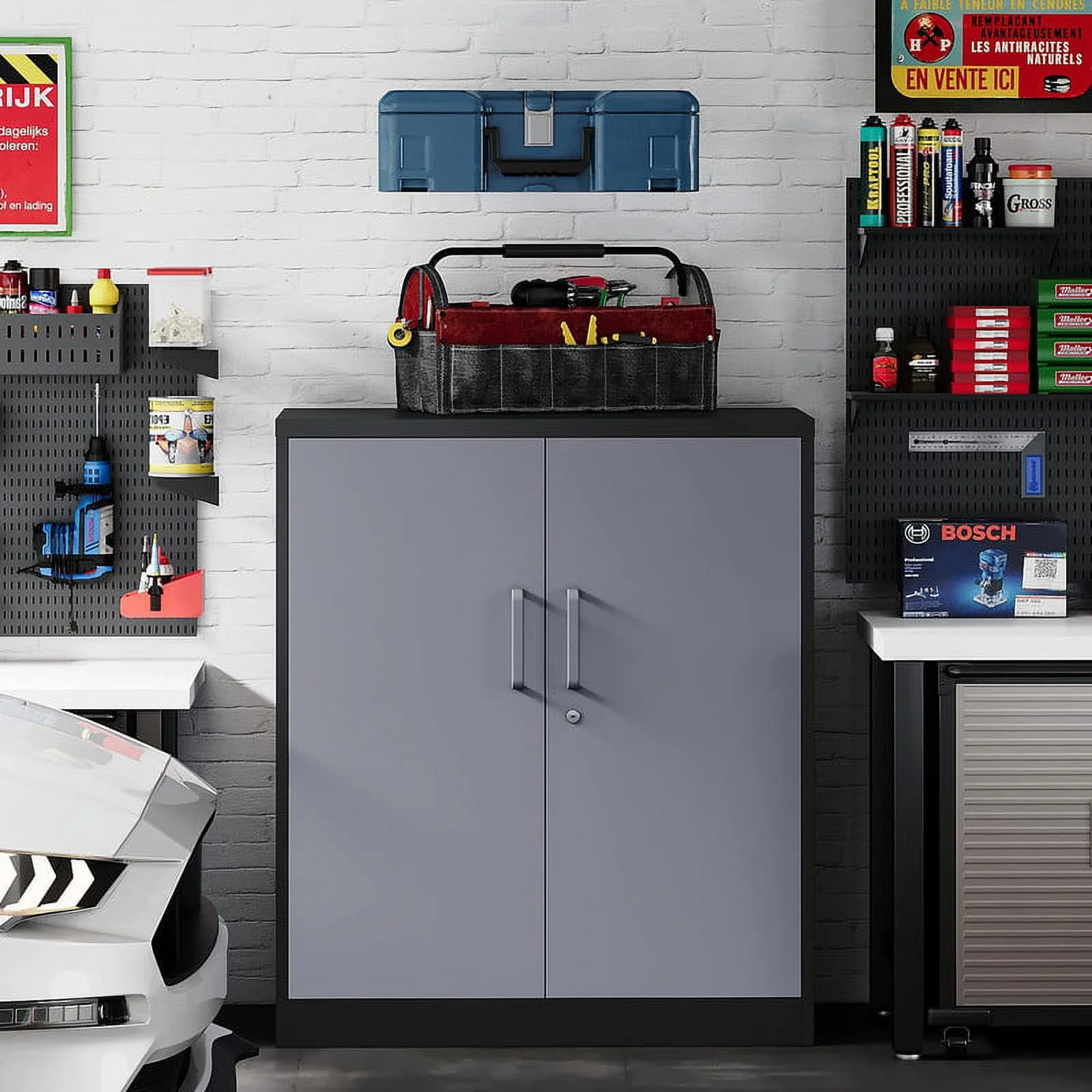 MIIIKO 71" Metal Storage Locker Metal Garage Locker Cabinets with Locking Door and 4 Adjustable Shelves, Steel Classic Storage Cabinet for Home, School, Office, Garage - Image 29