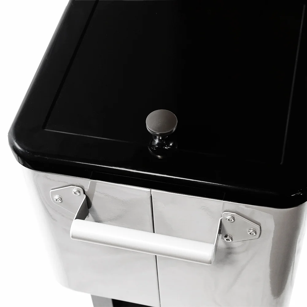 Home Aesthetics Grey 80 Qt Quart Rolling Cooler Ice Chest Beverage Bar for Patio - Image 8