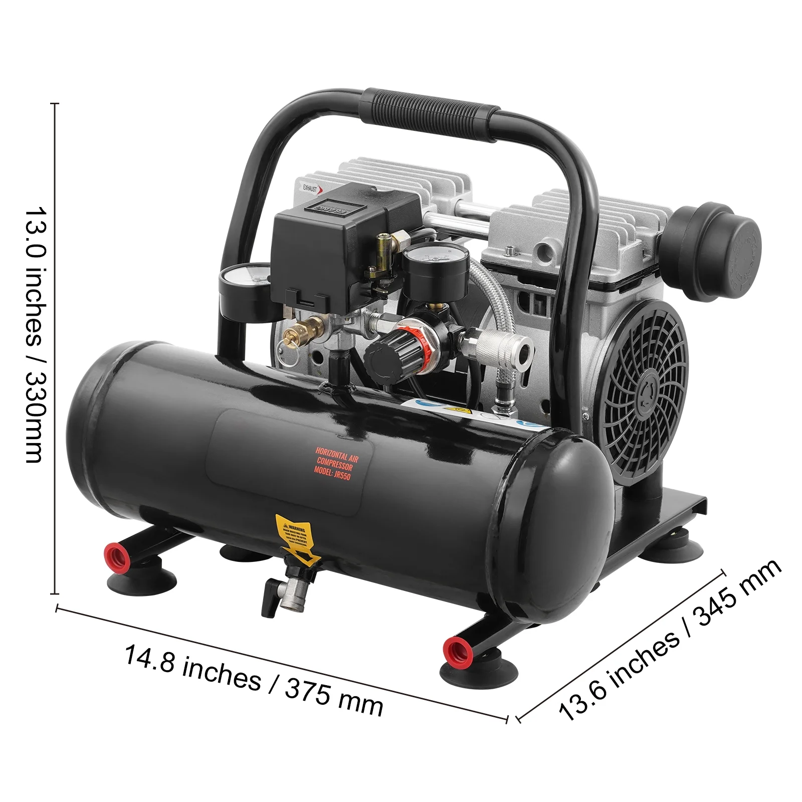 KFFKFF Air Compressor with 1 Gallon Steel Tank, 1HP, 1.5 CFM at 90PSI & Max Pressure of 120PSI, Oil-Free Operation, 78dB Low Noise Level, Ideal for Automotive Maintenance, Tire Inflation - Image 2