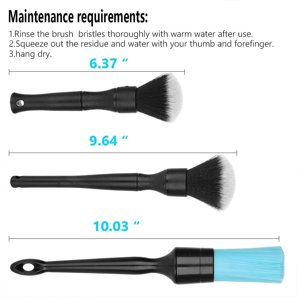 OBOSOE 7 PCS Car Detail Brush Set, Ultra-Soft Cleaning Tool Auto Detail Brushes Kit to Wash Vehicles Interior Exterior Trim Wheel Rim - Image 7