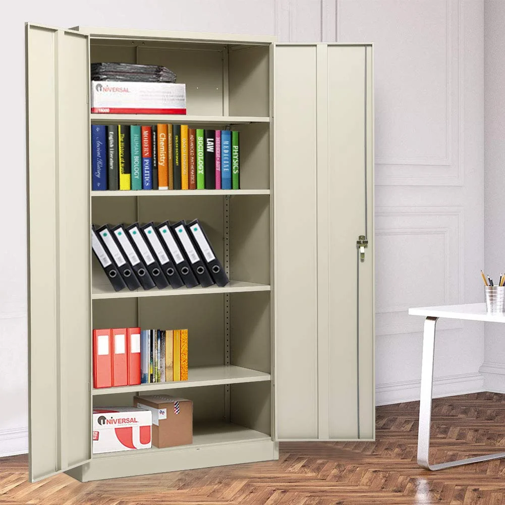 SUNCROWN Metal Storage Garage Cabinets with Locking Doors and Adjustable Shelves, Steel Storage Cabinet for Garage, Office, Classroom, Assemble Required(White) - Image 10