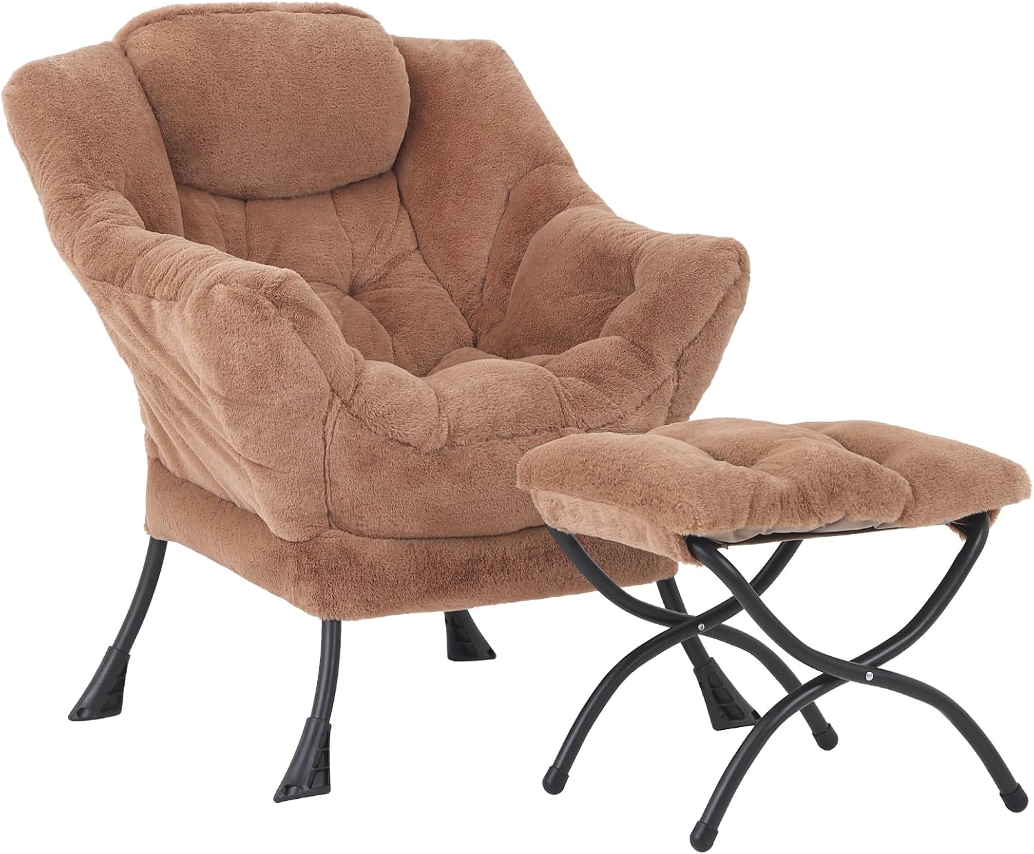Modern Lazy Chair with Ottoman, Lounge Accent Reading Chair for Living Room - Image 13