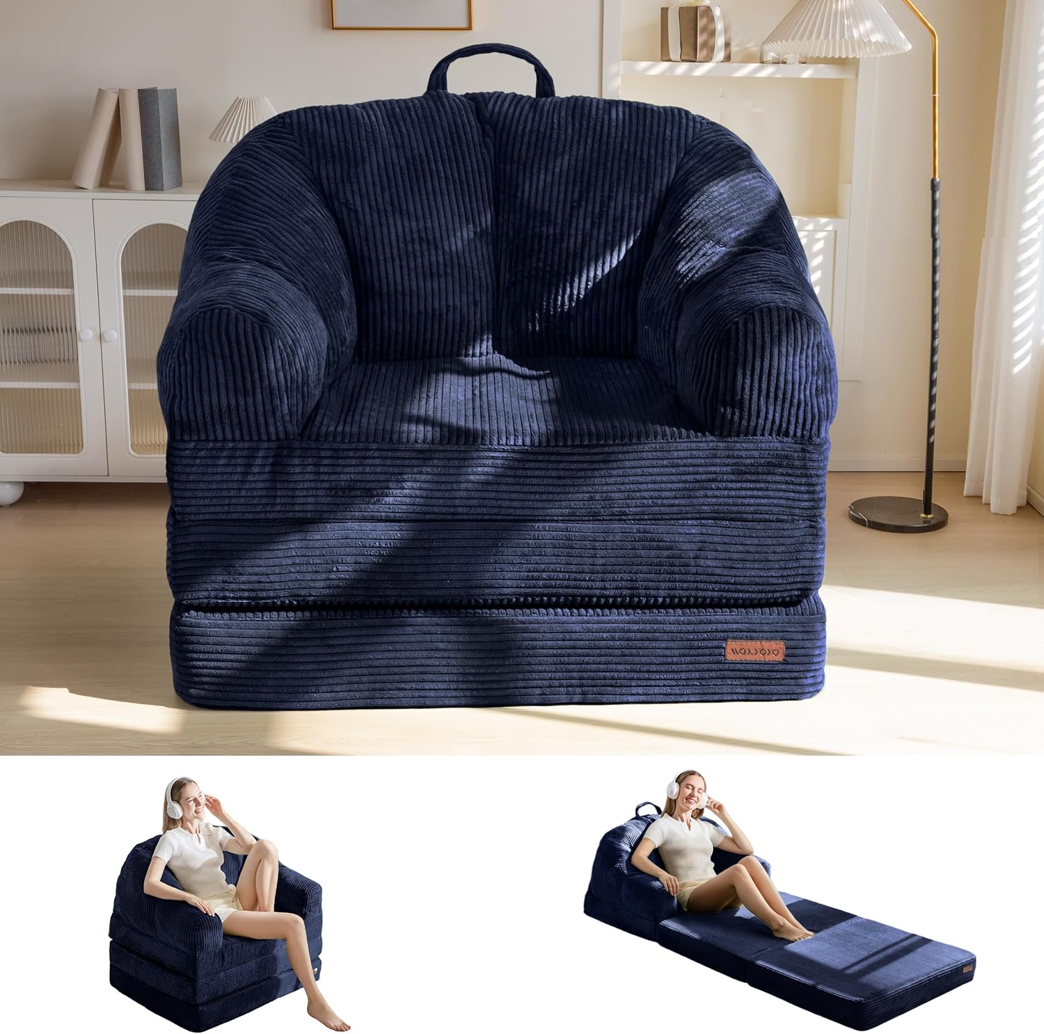 Folding Sofa Bed with Backrest, Boneless Fold Out Couch with Handle - Image 9