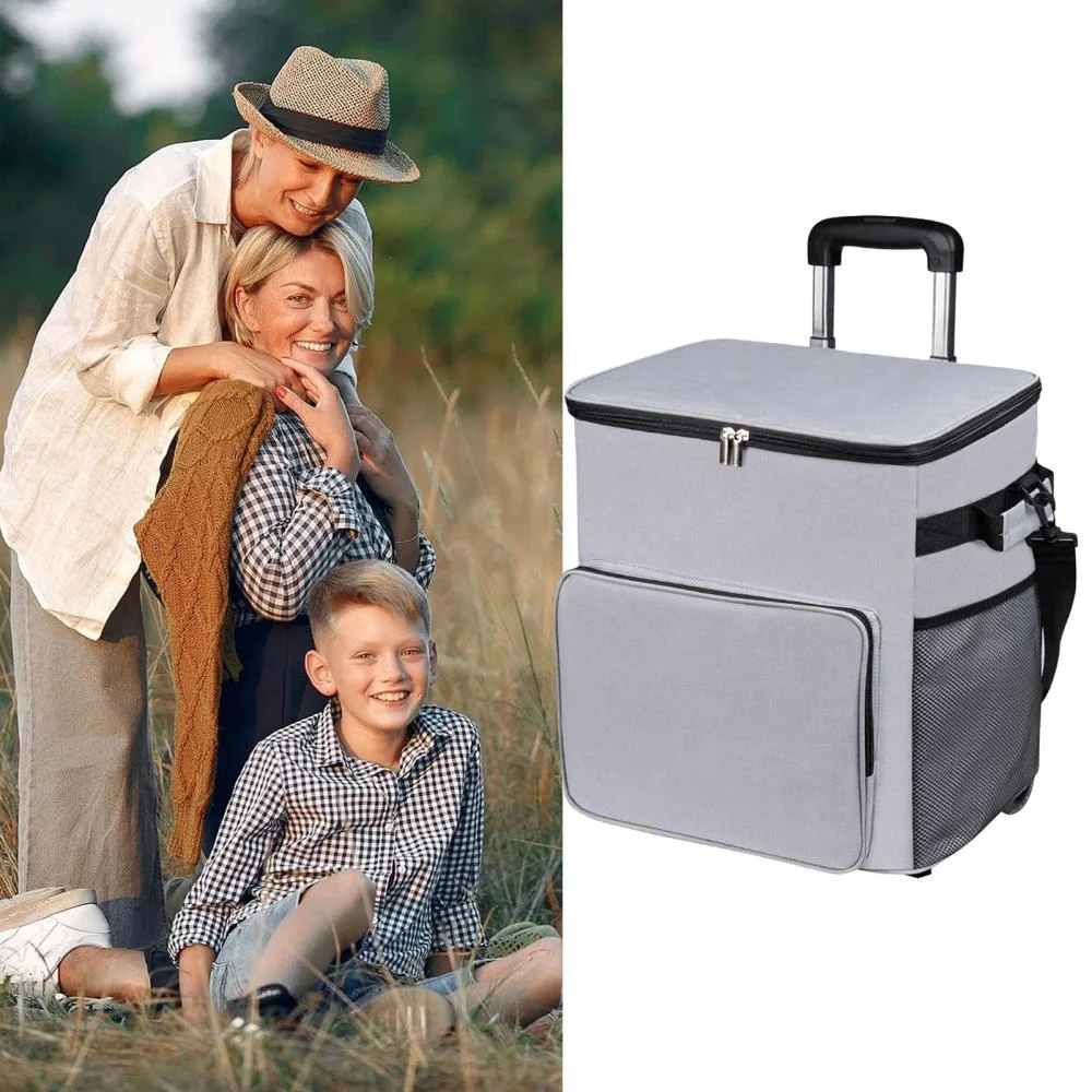 AITOCO Cooler on Wheels Lightweight Cooler Insulated Trolley Cart with Handle 35L Leakproof Bag for Travel Picnic Patio Outdoor Beach Camping manner - Image 8