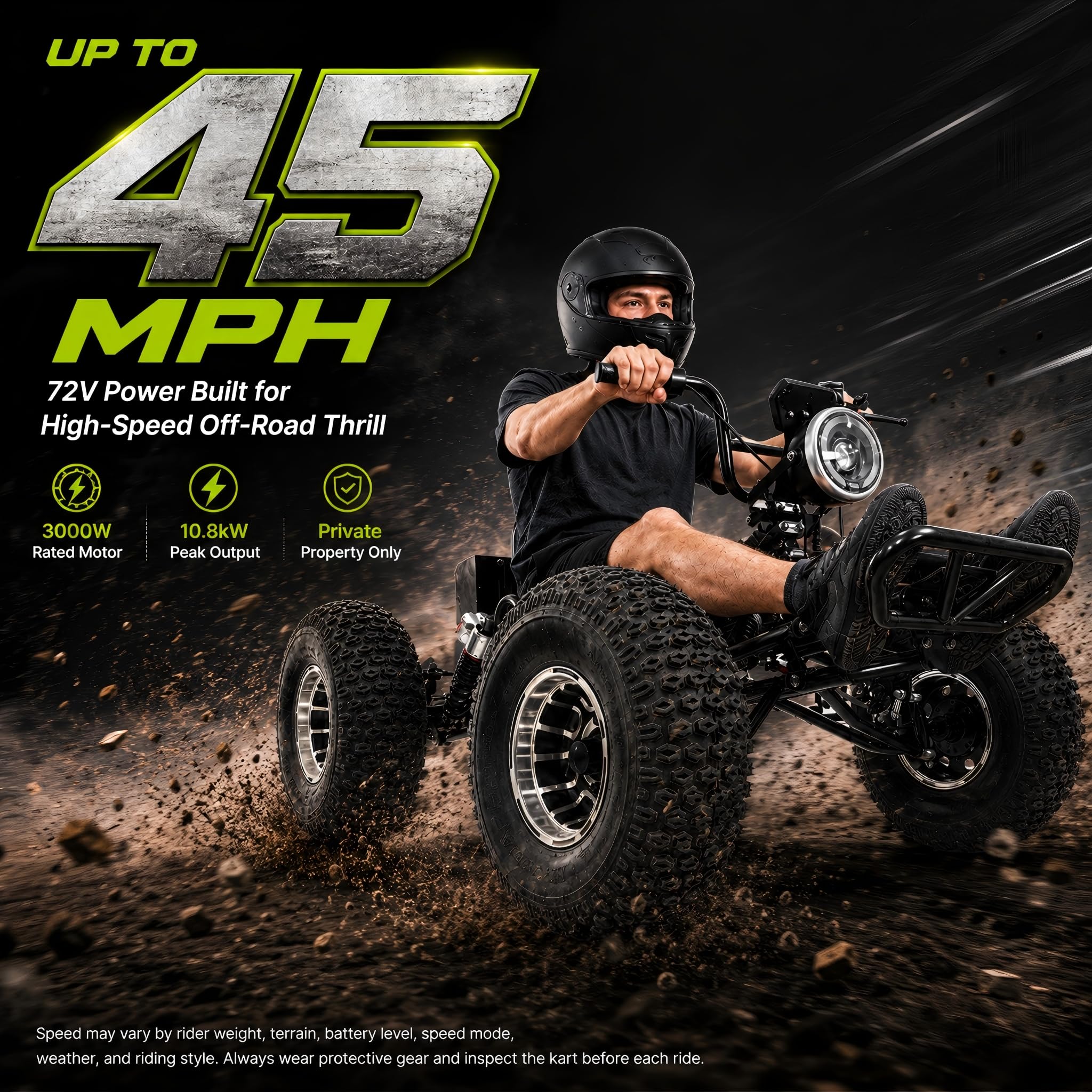 72V 3000W Electric Off-Road Go Kart for Adults & Teens - Image 5