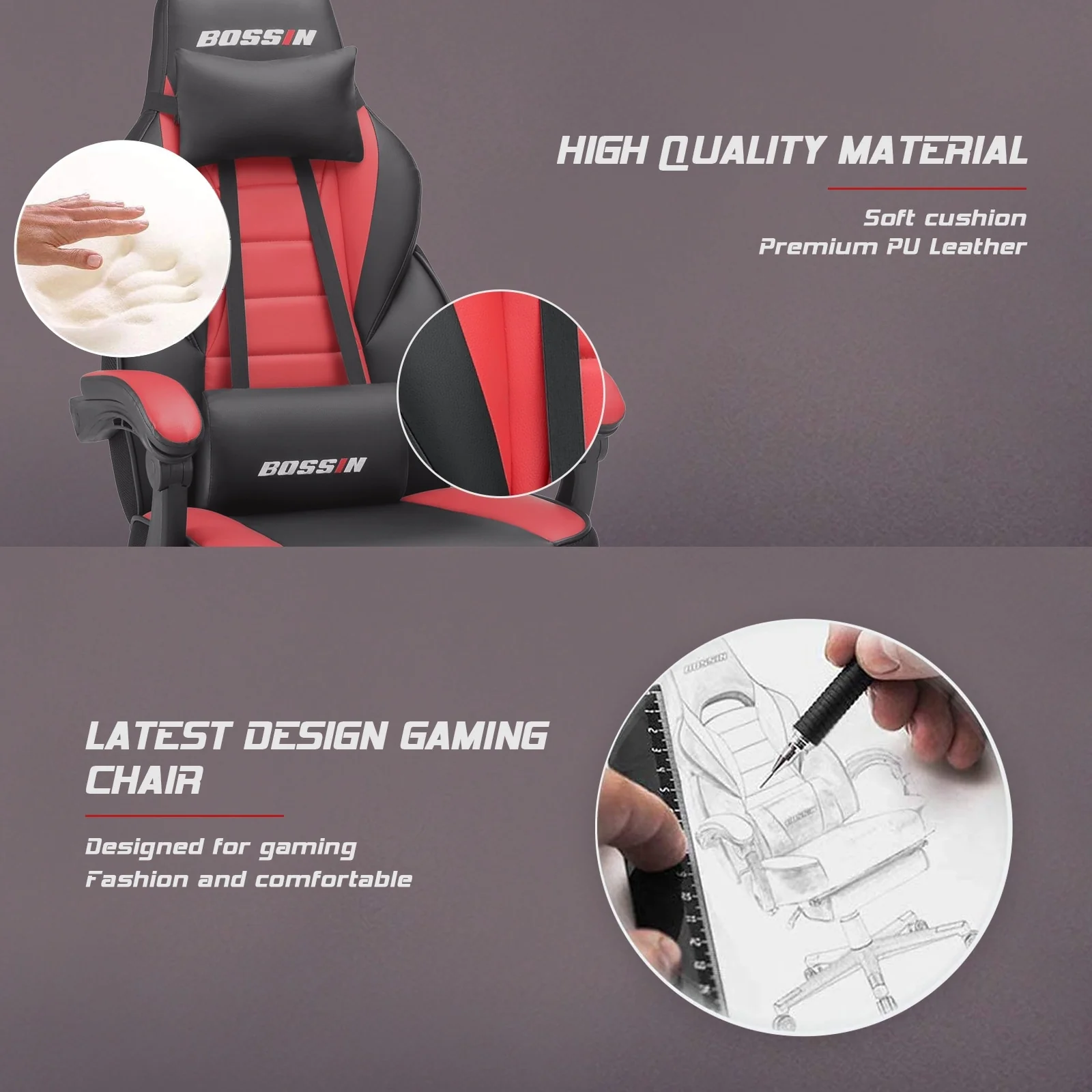 Racing Style Gaming Chair, 300 lbs Big and Tall High Back Computer Chair - Image 35
