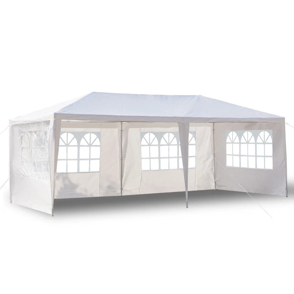 10'X20' Outdoor Party Tent with 4 Removable Sidewalls, Waterproof Canopy Patio Wedding Gazebo, White - Image 10