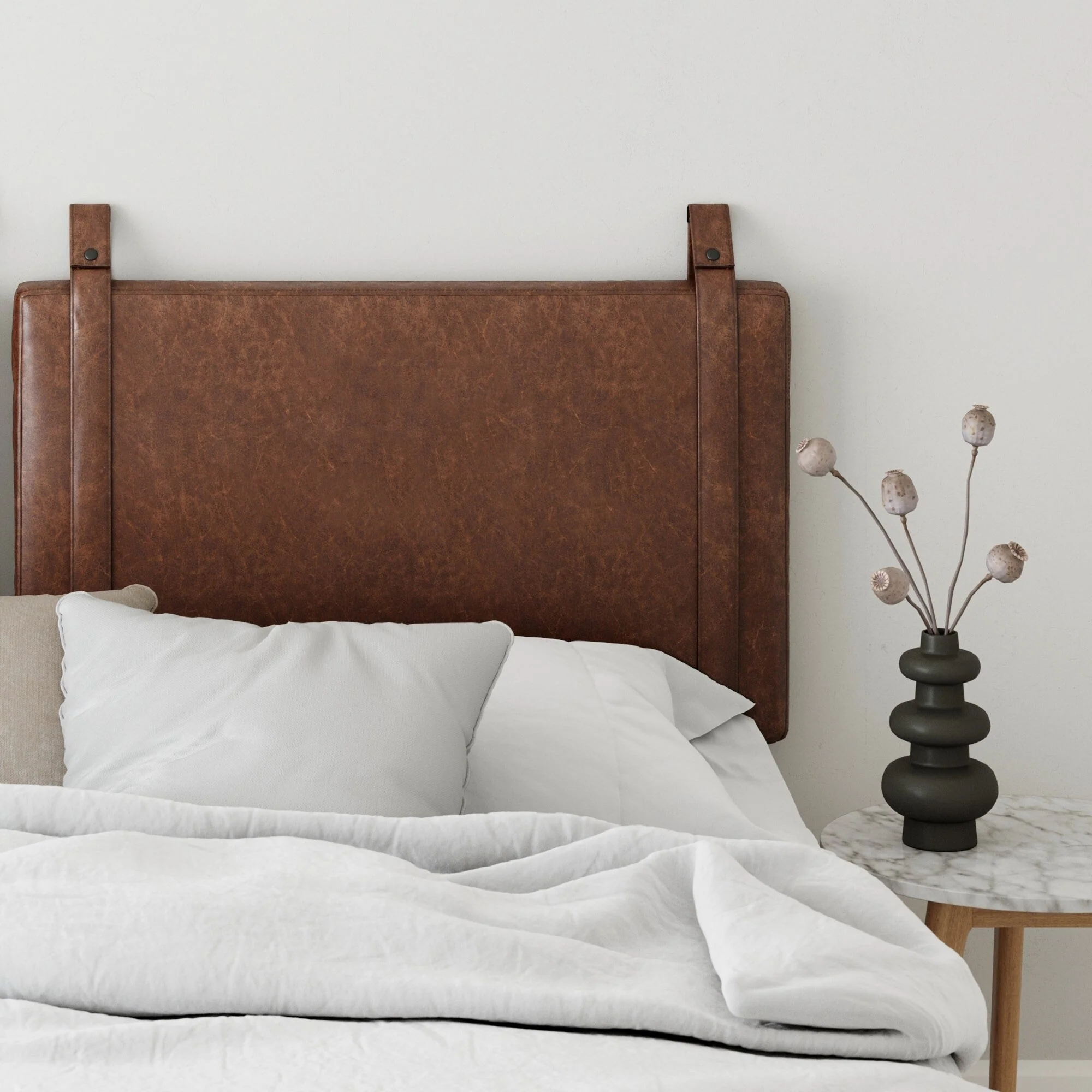 Wall Mount Upholstered Headboard with Metal Rail - Modern Bedroom Headboard - Image 7
