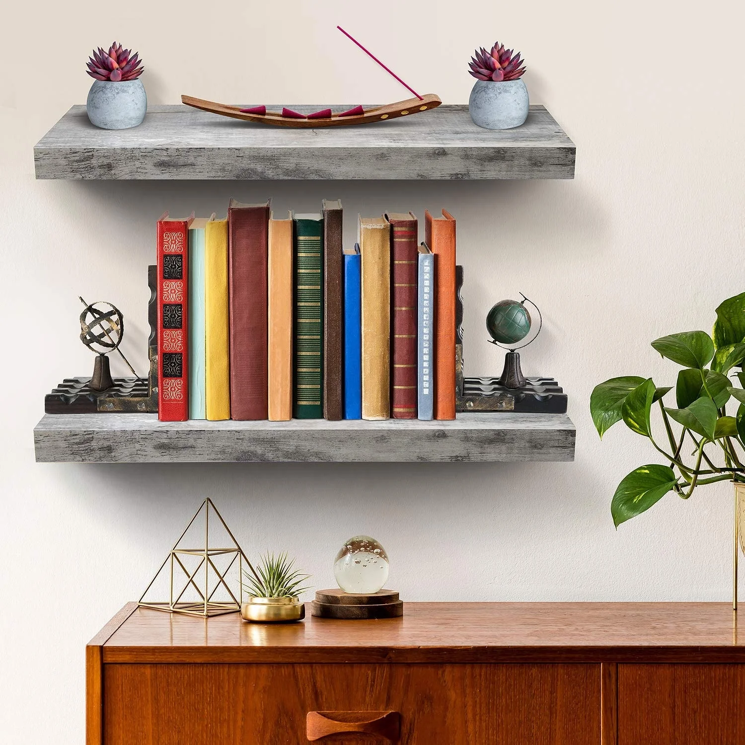 24 Inch Extra Long Floating Wall Shelf, Wall Mounted Display and Storage Shelf for Home Decor - Image 9
