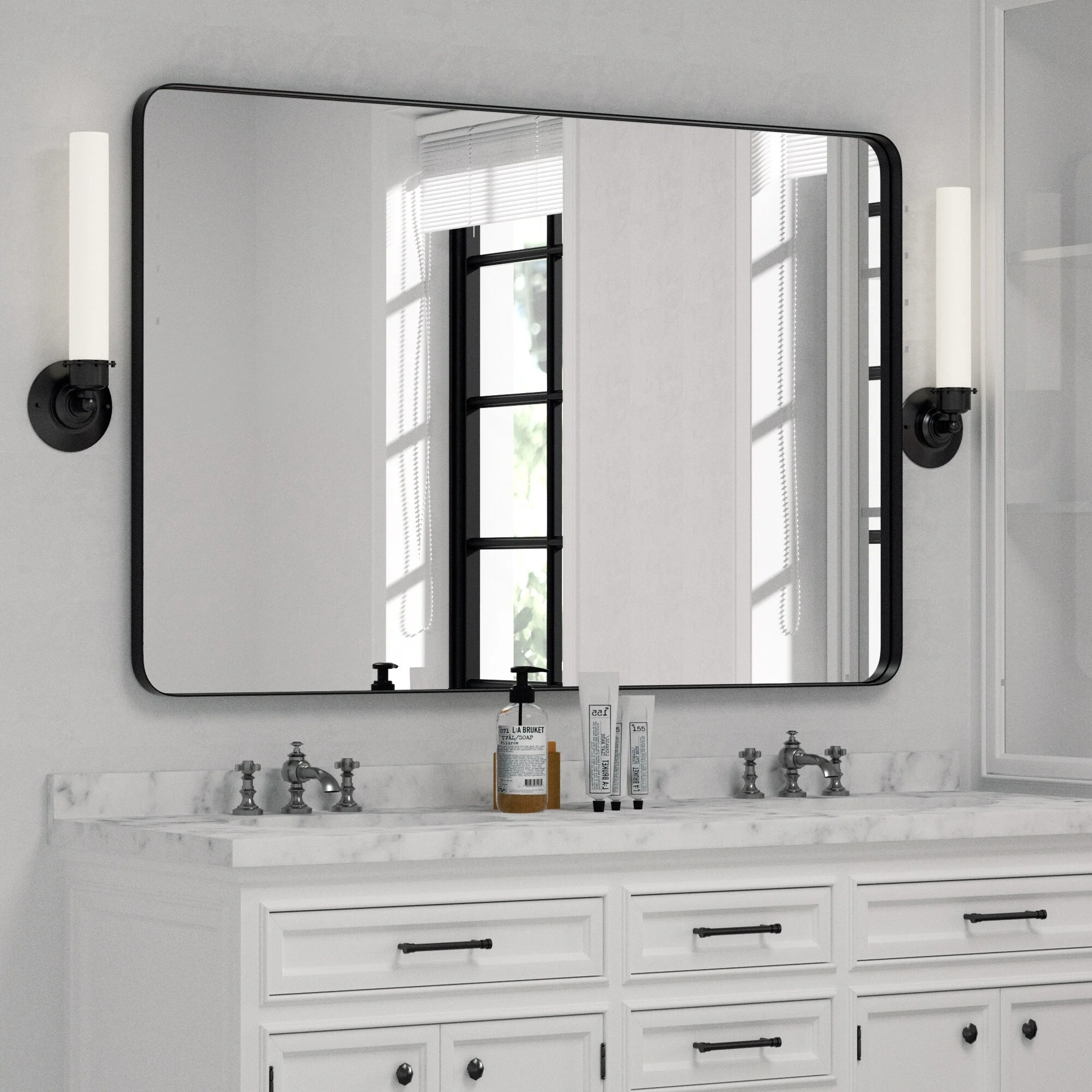 Wall Mirror Vanity Mirror, Bathroom Mirror with Rounded Corners, 1 Piece - Image 25