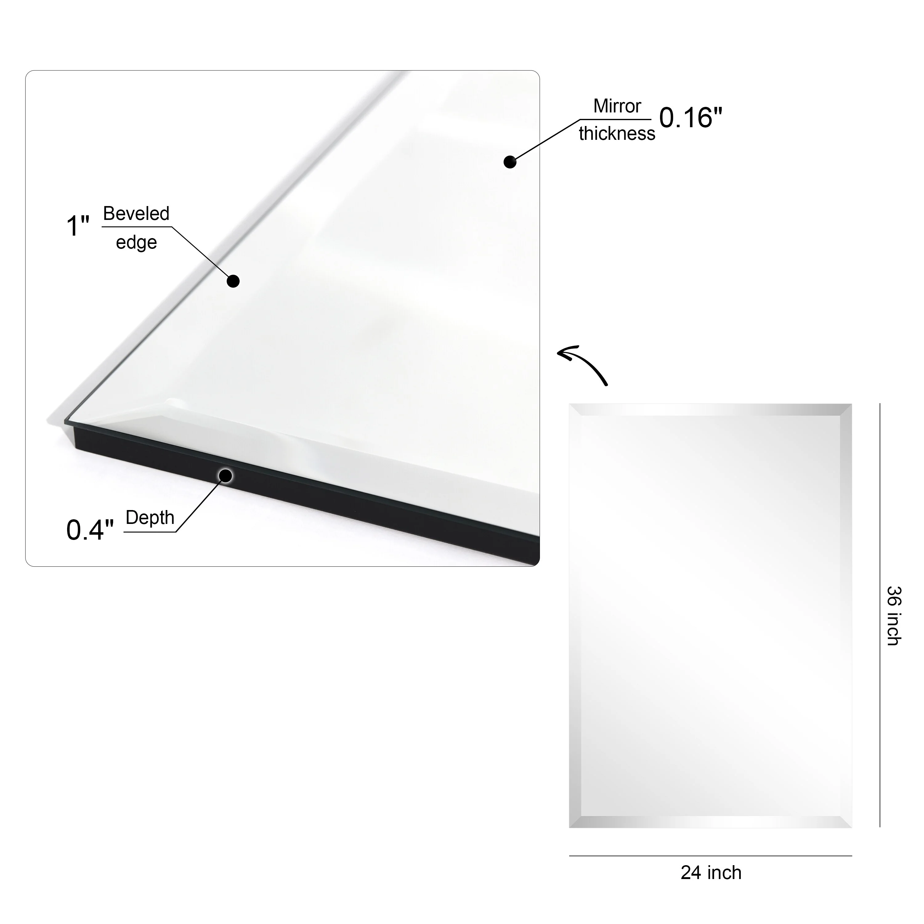 Frameless Beveled Prism Wall Mirror, Clear Square or Rectangular Decorative Mirror for Bathroom, Bedroom and Home Decor - Image 19
