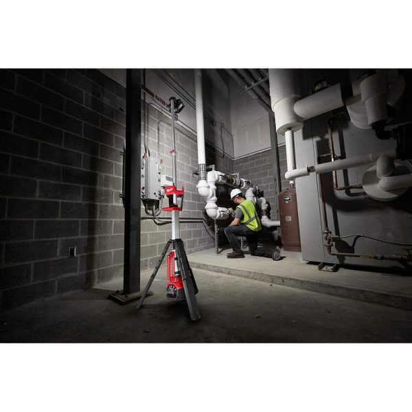 18V Cordless Rocket Tower Light – Dual Power LED Work Light with 2×6.0Ah Batteries - Image 5