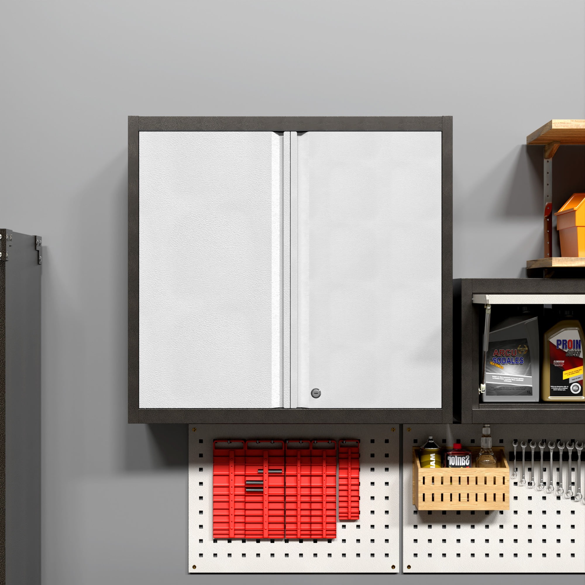 SUXXAN Metal Rolling Cabinet with 2 Swing Doors, Adjustable Shelve, Storage Tool Chest for Garage Utility Room, White - Image 120