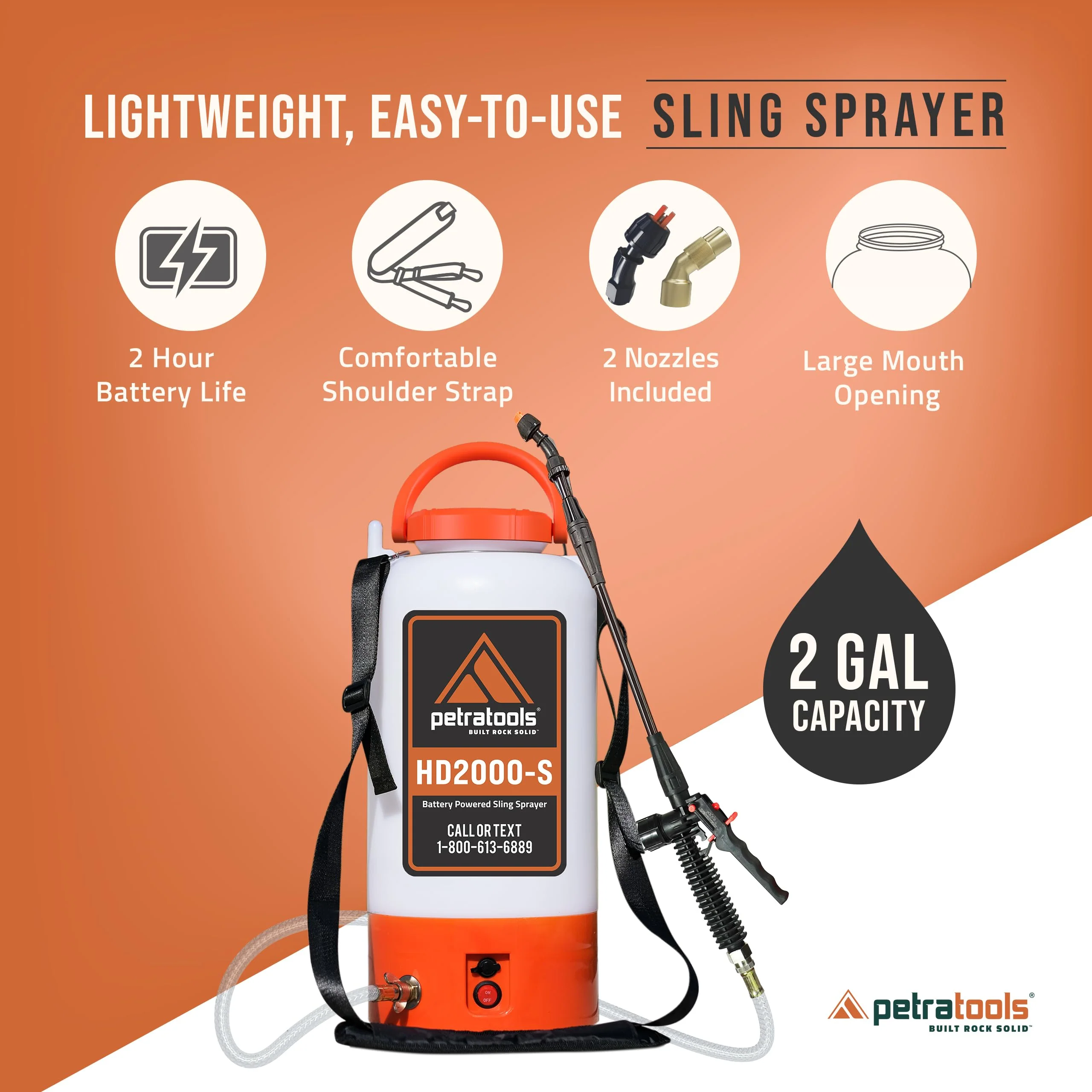 2 Gallon Battery Powered Sprayer, Rechargeable Cordless Electric Pump Sprayer for Garden, Lawn and Outdoor Use - Image 6