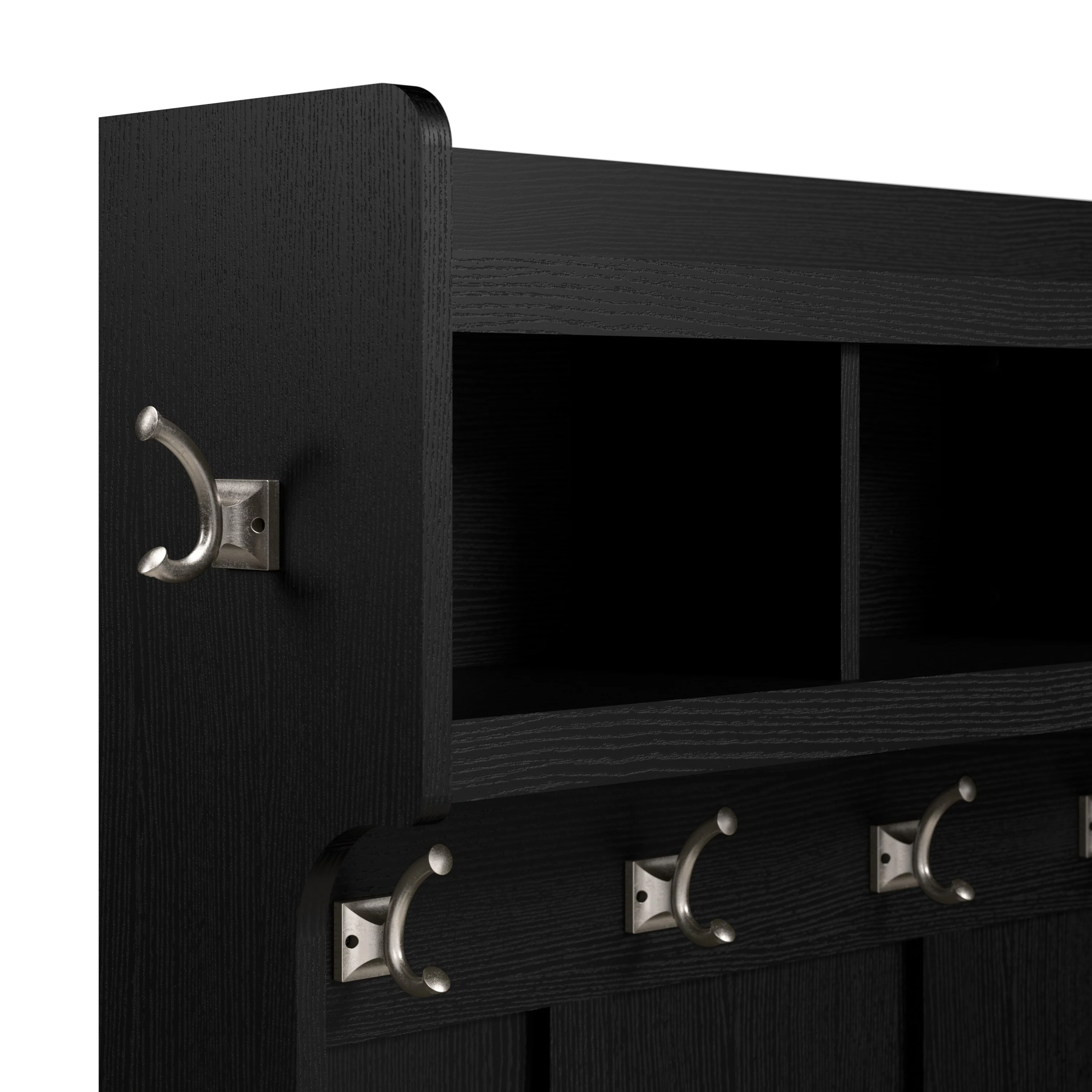 40 Inch Wall Mounted Coat Rack with Shelf, Wooden Entryway Storage and Hanging Organizer - Image 22