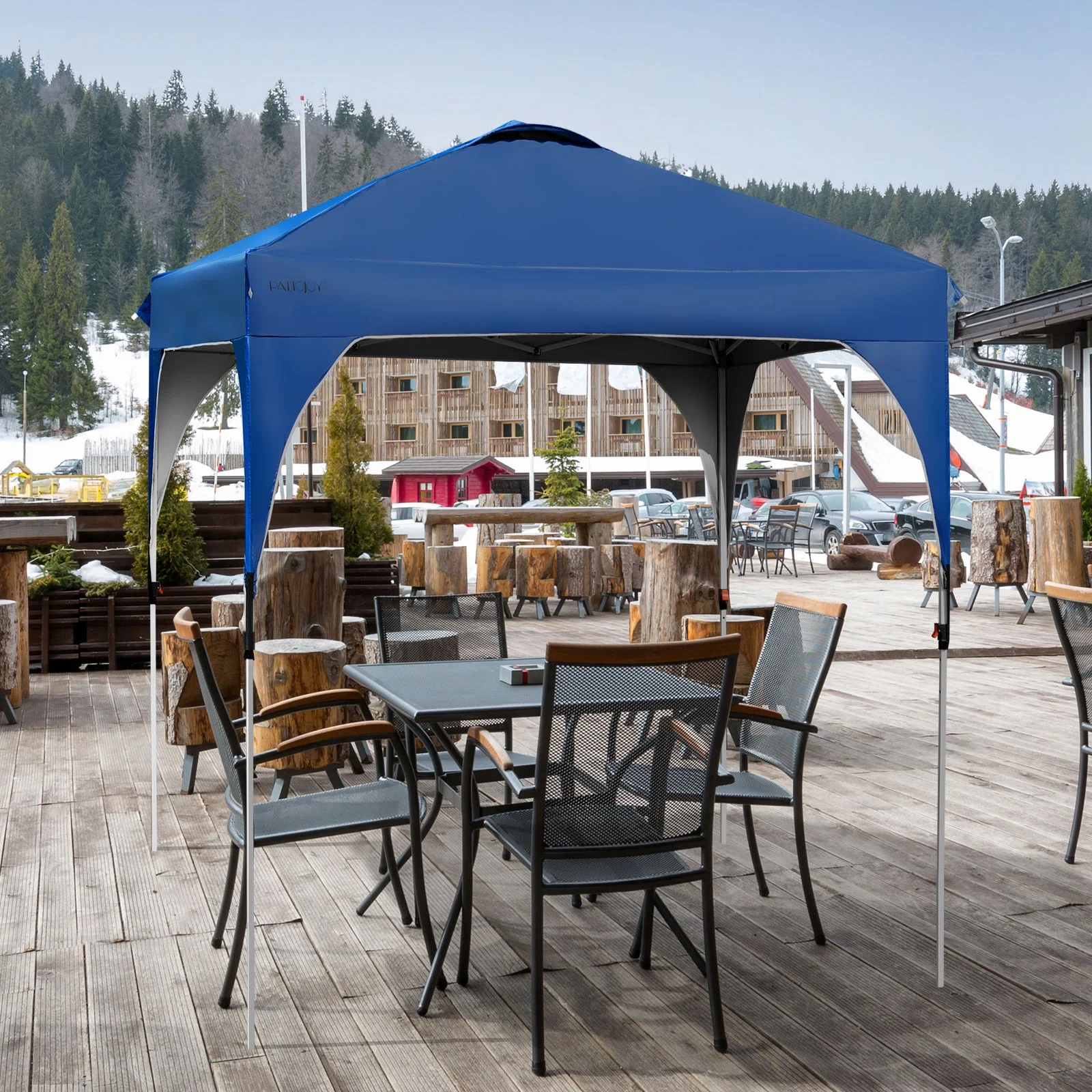 Patiojoy Pop-up Canopy Tent 6.6' x 6.6' Height Adjustable Commercial Instant Canopy w/ Portable Roller Bag White - Image 13