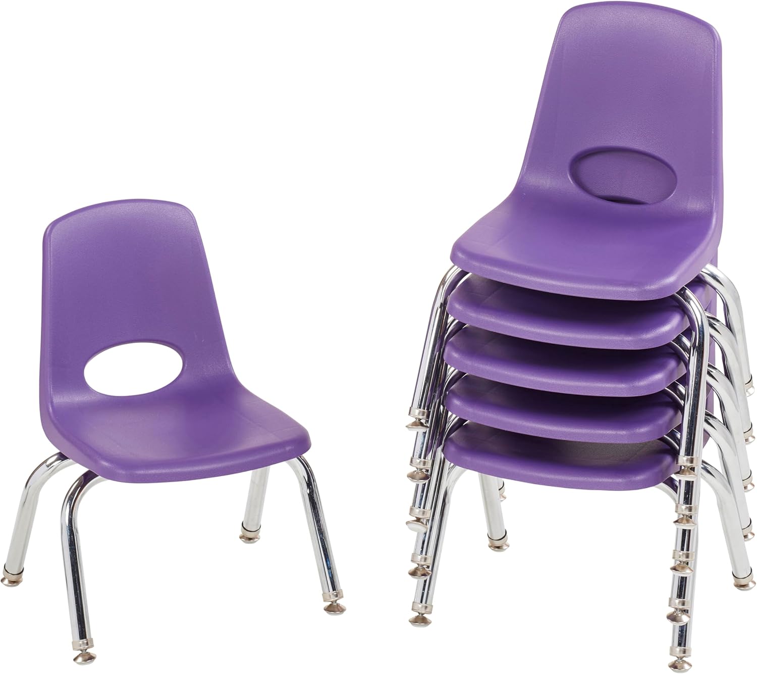 10" School Stack Chair with Swivel Glides, Purple, 6-Pack - Image 11
