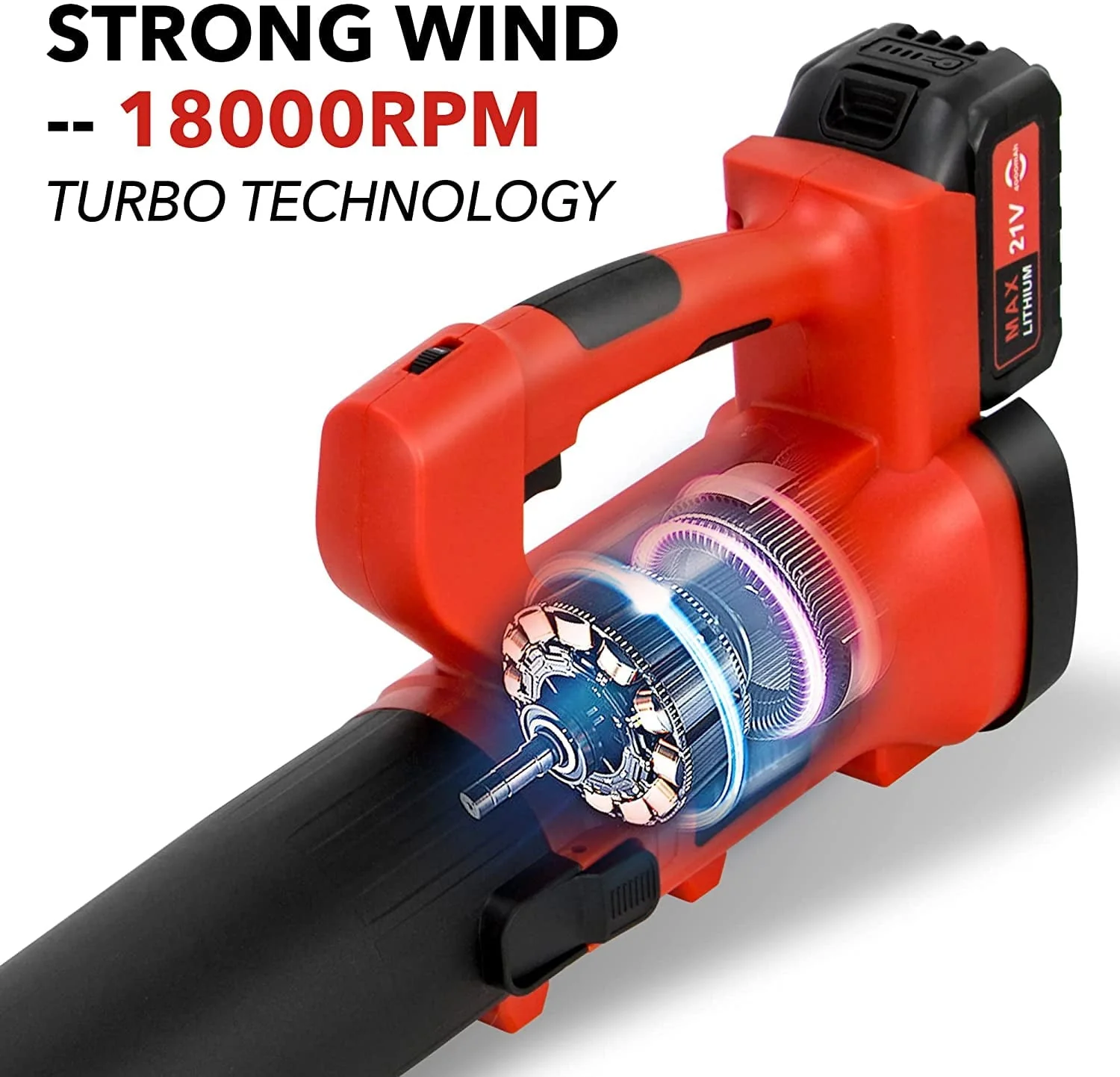 Cordless Leaf Blower 400CFM 6-Speed 150 MPH with 4.0Ah Battery & Charger Electric Handheld Leaf Blower for Lawn Care Sweeping Snow and Surface Dust Cleaning - Image 6