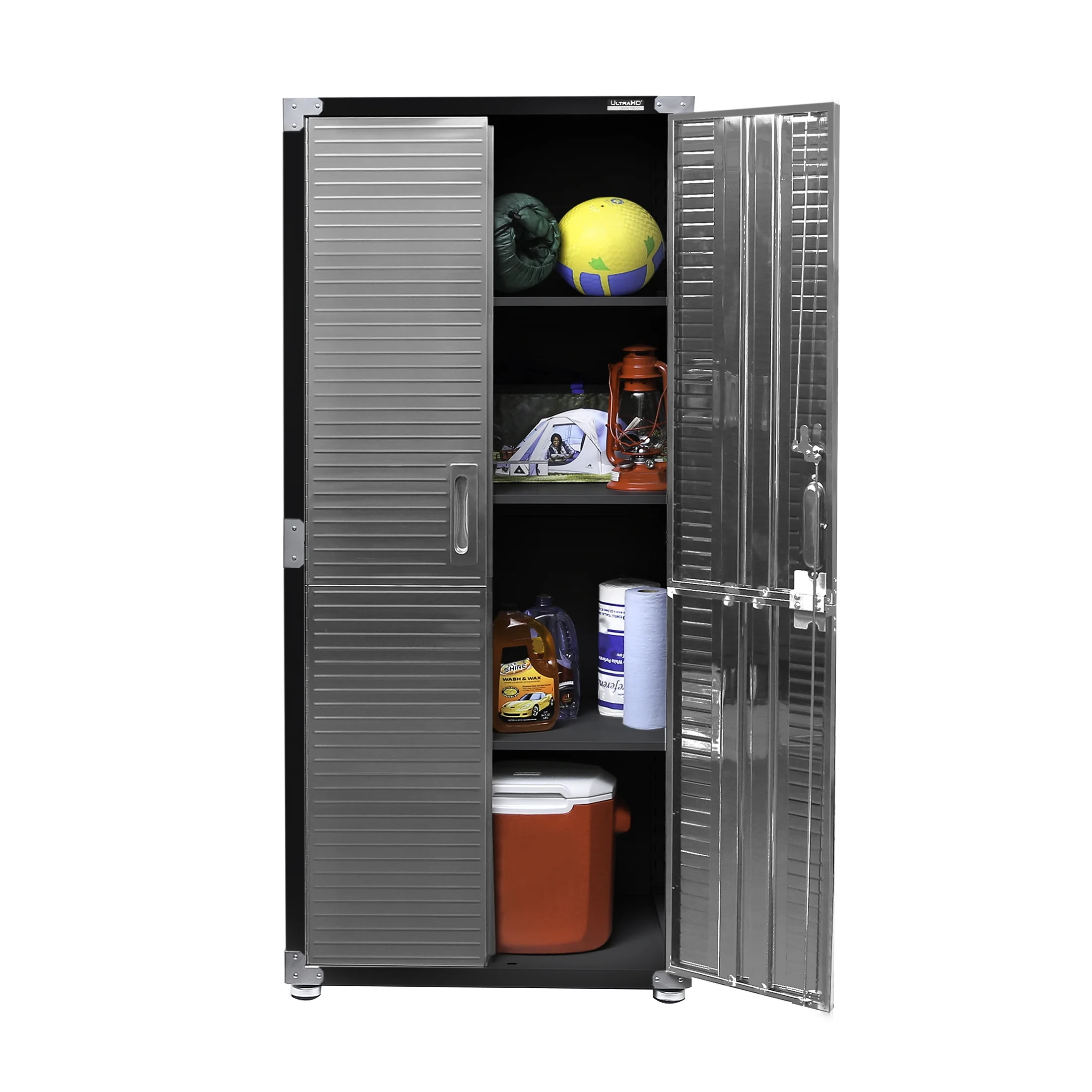 Seville Classics UltraHD? Steel Body Lockable Storage Cabinet Organizer Locker Shelving Unit, Graphite, 30" W x 18" D x 72" H - Image 6