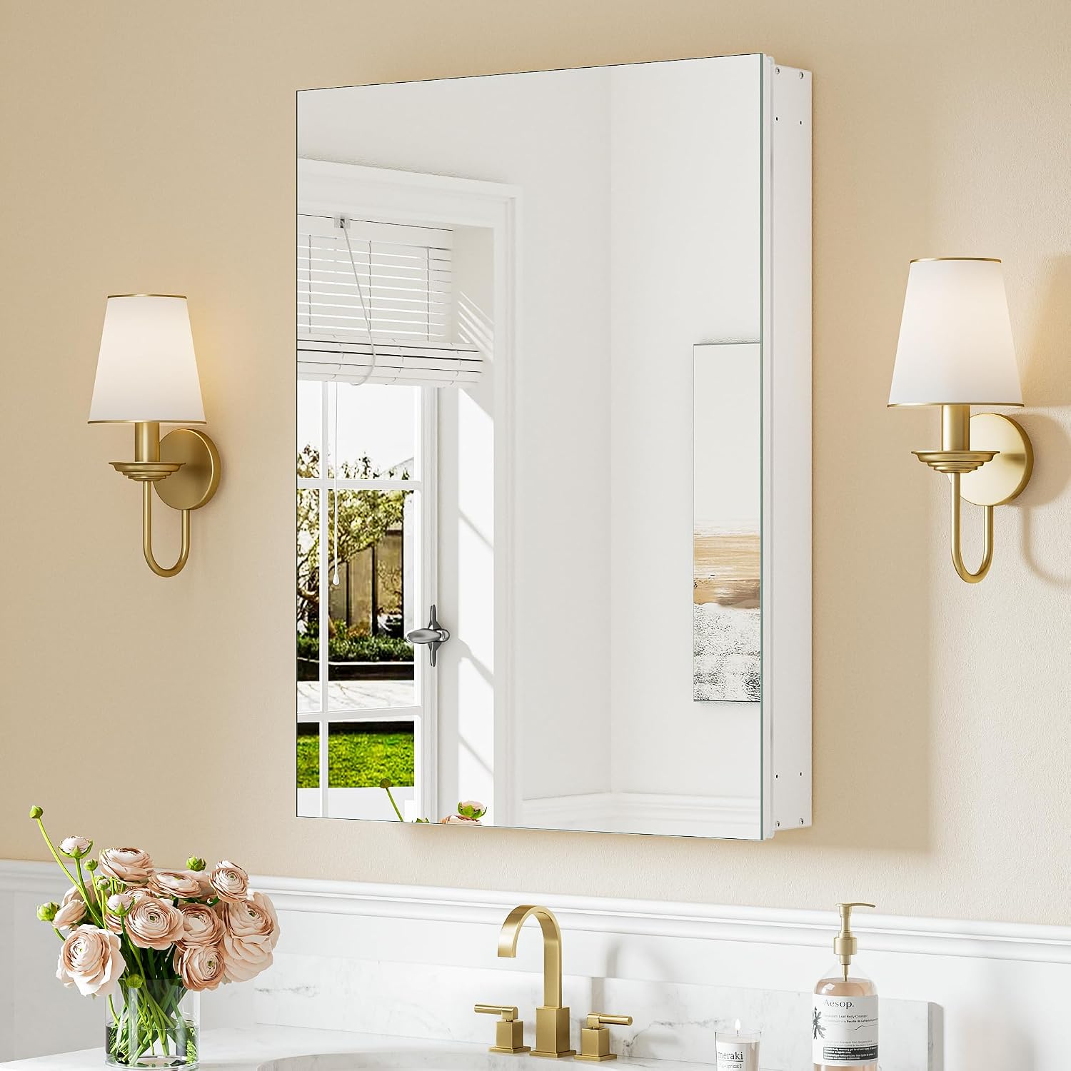 Black Medicine Cabinet with Mirror 20" x 26", Lightweight Aluminum - Image 27