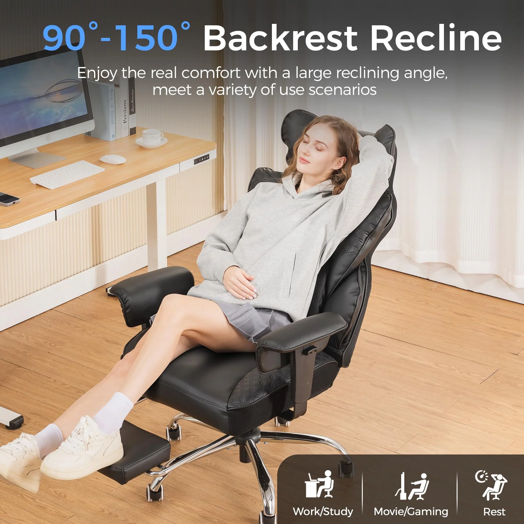 400 LBS Big and Tall Gaming Chair, Ergonomic High Back Computer Desk Chair for Gaming, Work and Home Office - Image 7