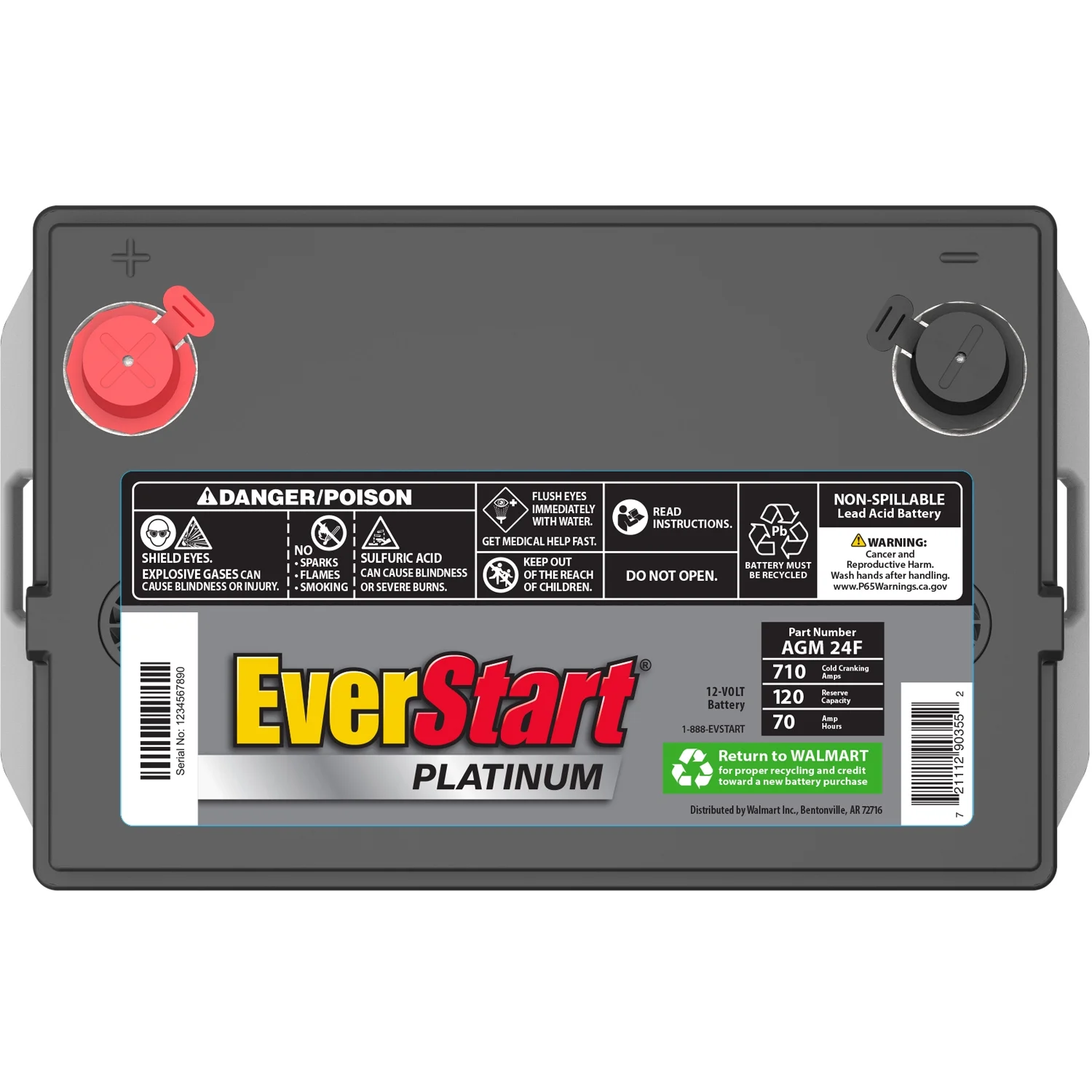 Automotive Battery, Group Size 24F 12 Volt, 750 CCA - MadeInUSA - Image 3