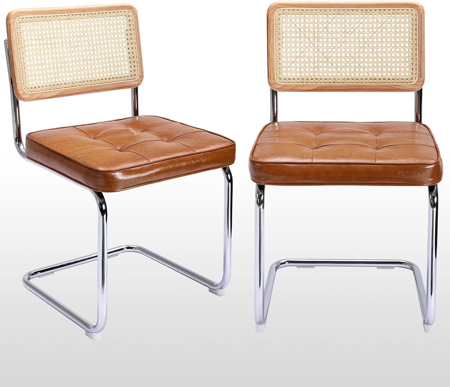 Natural Rattan Dining Chairs Set of 2, Modern Cesca Kitchen Chair - Image 20
