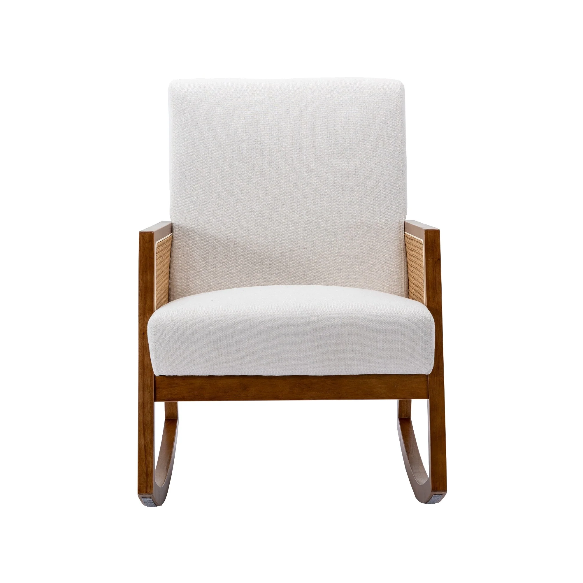 Upholstered Tall Back Rocking Chair, Smooth Gliding Accent Armchair for Comfortable Living Room Seating - Image 4