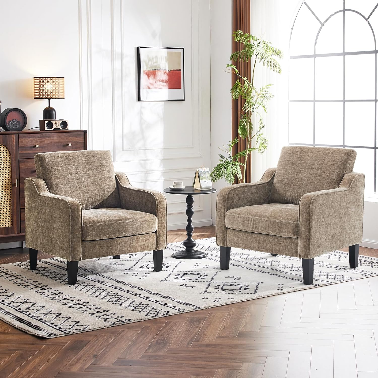 Olive Green Accent Chair, Upholstered Armchair for Living Room - Image 4