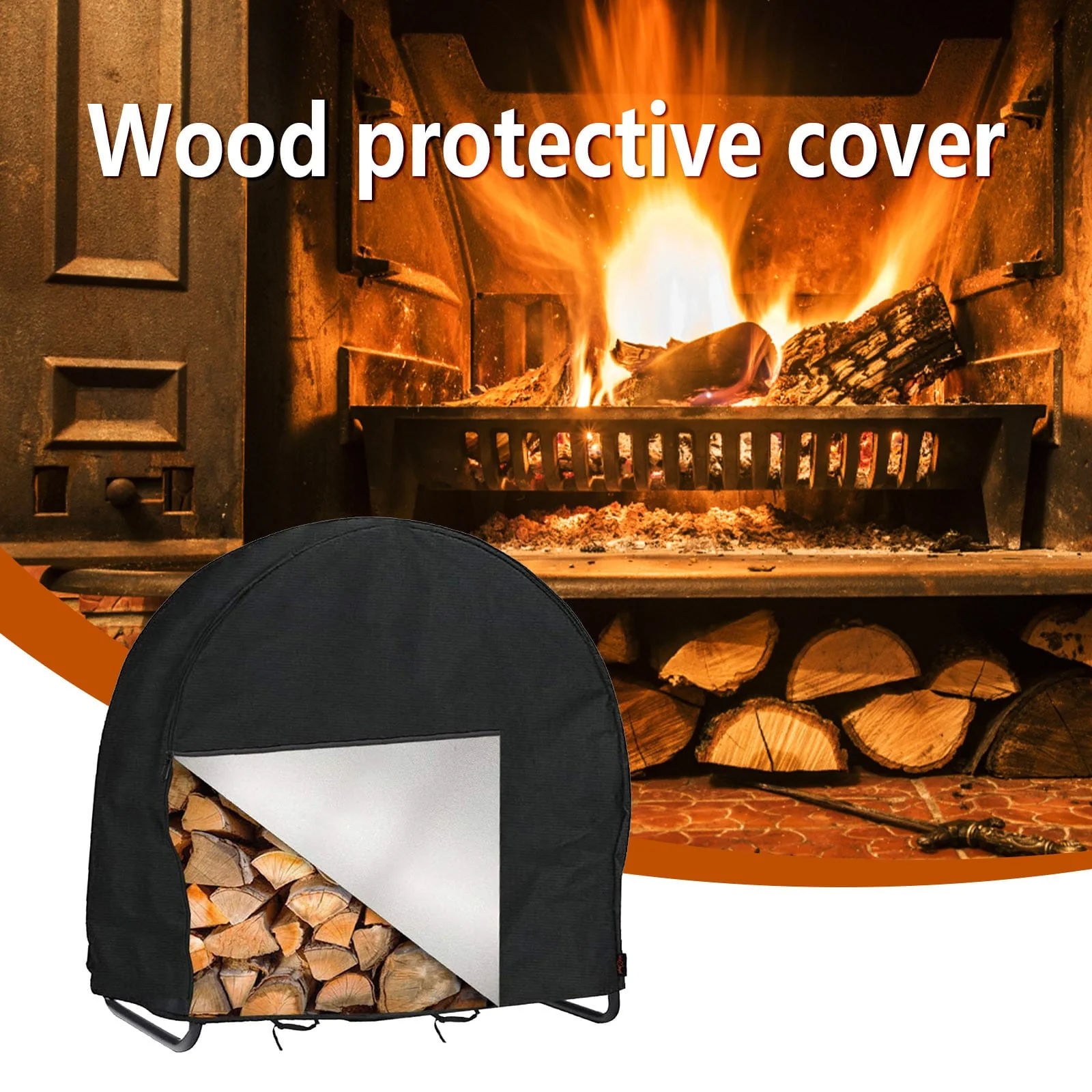 Christmas Gifts Clearance! Cbcbtwo Firewood Log Hoop Cover, Outdoor Heavy Duty Oxford Waterproof And Weather Resistant Patio Log Rack Cover,Waterproof Firewood Cover With Openable - Image 9