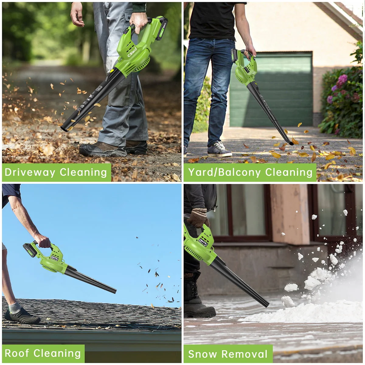 Leaf Blower, 20V Cordless Leaf Blower with 2 X 2.0 Ah Battery & Charger, Electric Leaf Blower for Lawn Care, 2 Speed Mode, 320CFM 165MPH Battery Powered Leaf Blower for Patio, Garden Cleaning - Image 7