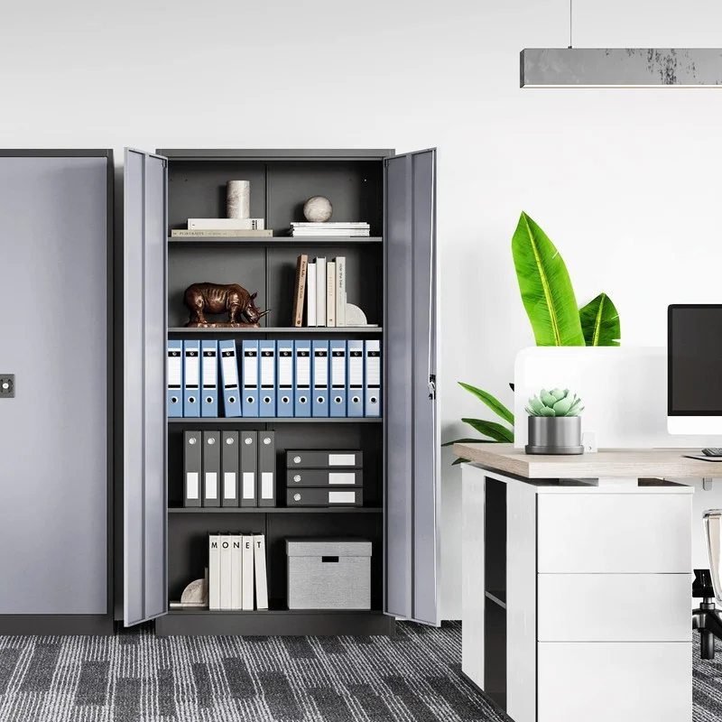 MIIIKO 71" Metal Storage Locker Metal Garage Locker Cabinets with Locking Door and 4 Adjustable Shelves, Steel Classic Storage Cabinet for Home, School, Office, Garage - Image 28