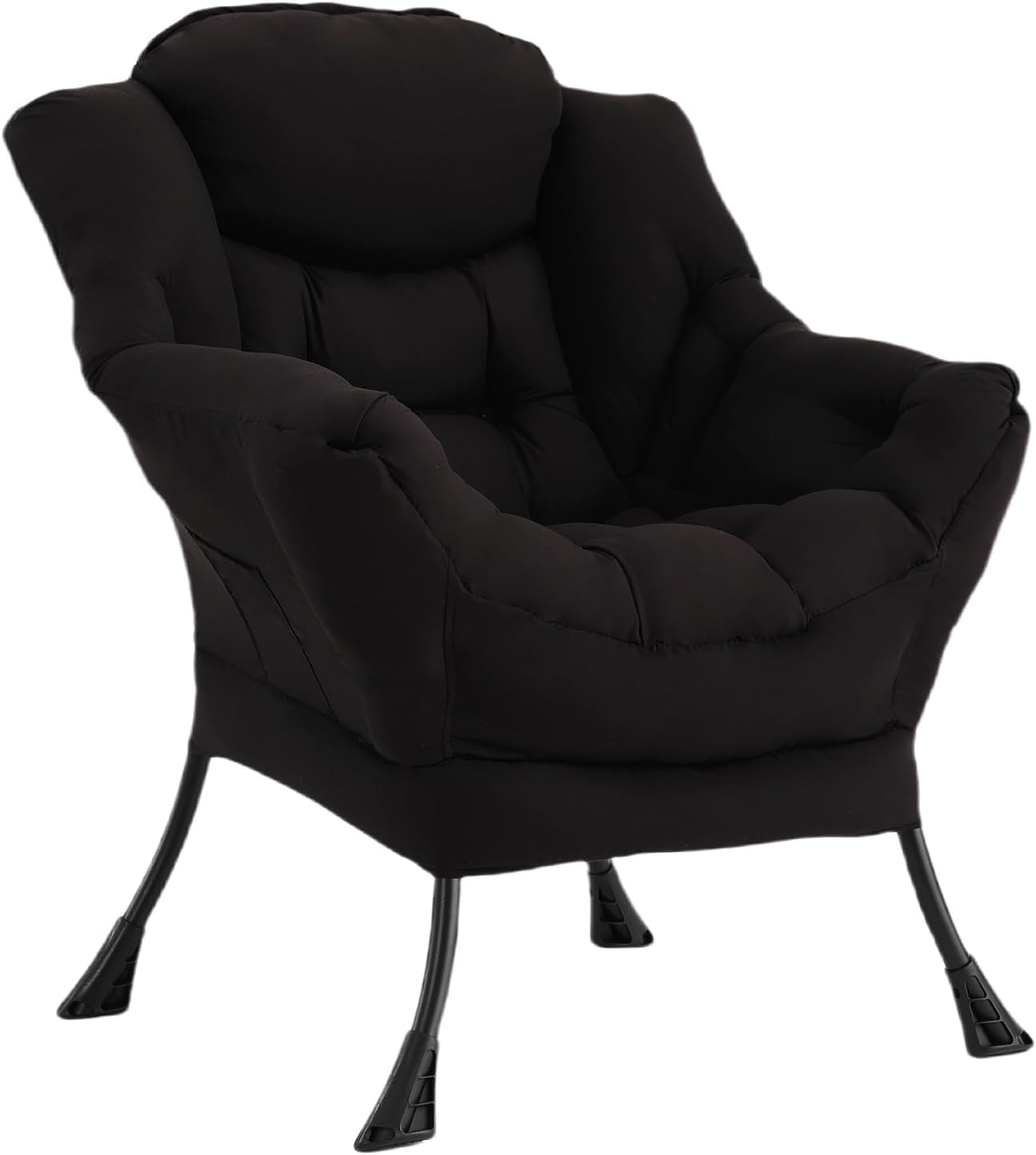 Lazy Chair with Ottoman, Reading Chair with Footrest, Dark Grey - Image 5