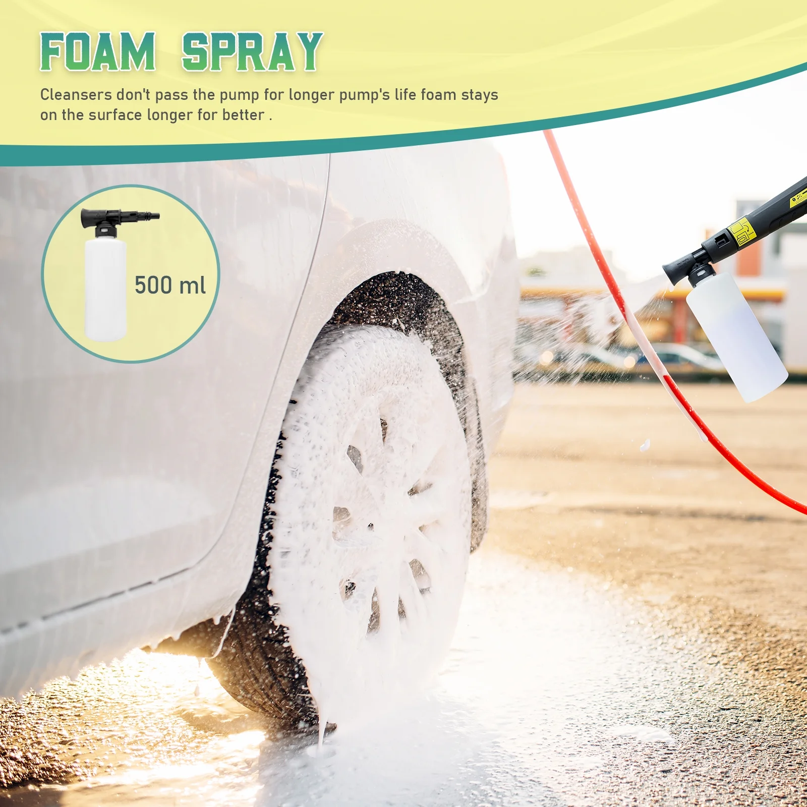 Pressure Washer Power Washer 4800PSIMAX with 4 Connect Nozzles and Foam Bottle, Car Cleaning Machine for Patio Driveway Home Outdoor - Image 4