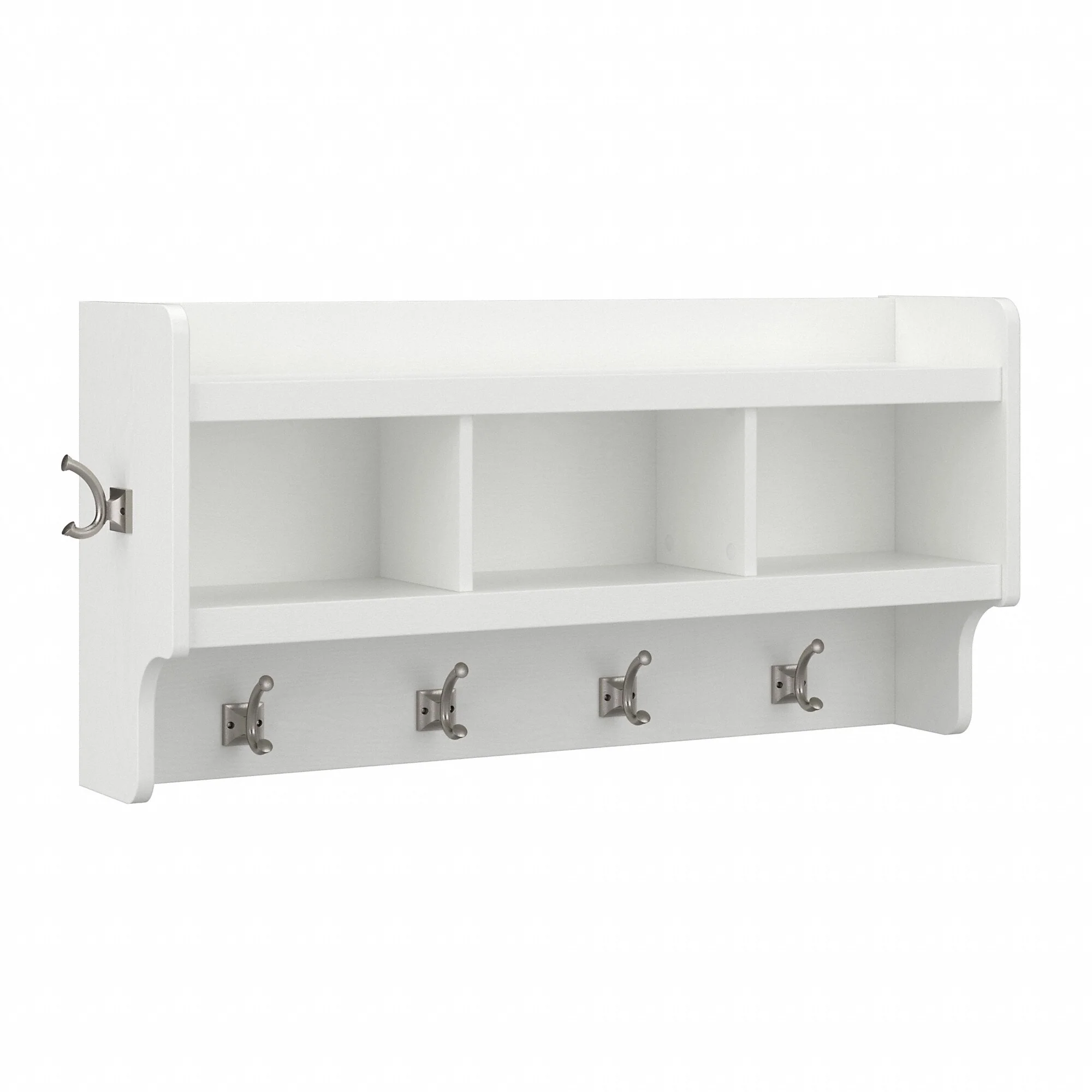 40 Inch Wall Mounted Coat Rack with Shelf, Wooden Entryway Storage and Hanging Organizer - Image 27