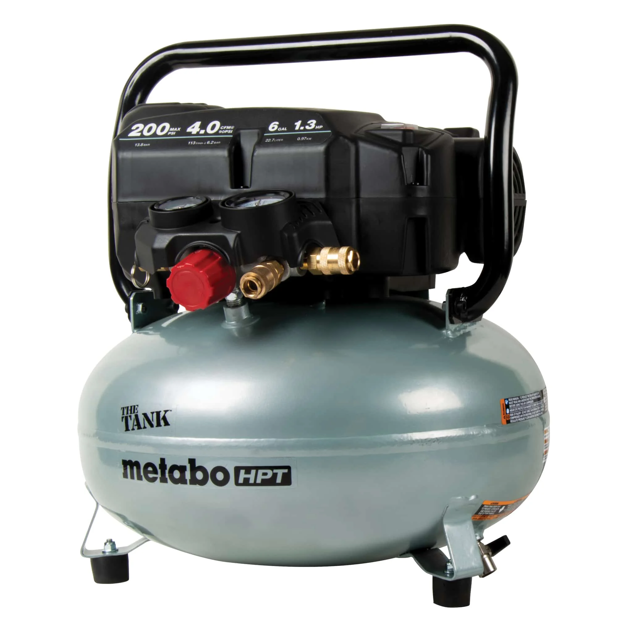Metabo HPT Air Compressor, THE TANK, Portable Pancake Air Compressor 200 PSI, 6 Gallon Tank, Versatile for Use with Framing, Siding, Finish, Brad or Roofing Nailers, EC914S - Image 9