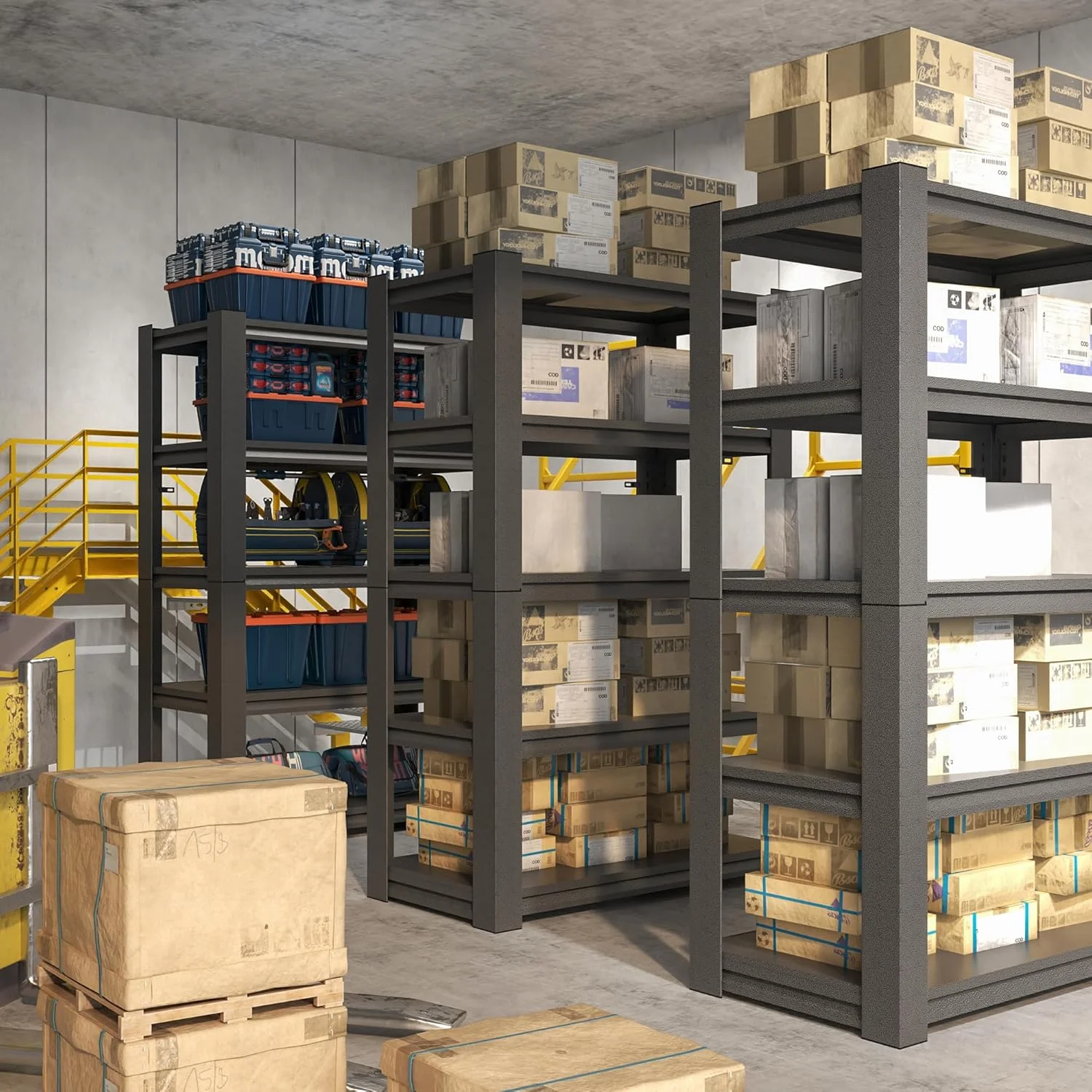 Garage Shelving, Garage Storage Shelves, 2500 LBS Heavy Duty Adjustable Metal Garage Shelves, Easy Assembly, Shelves for Garage Storage, Warehouse, Basement, Black - Image 24